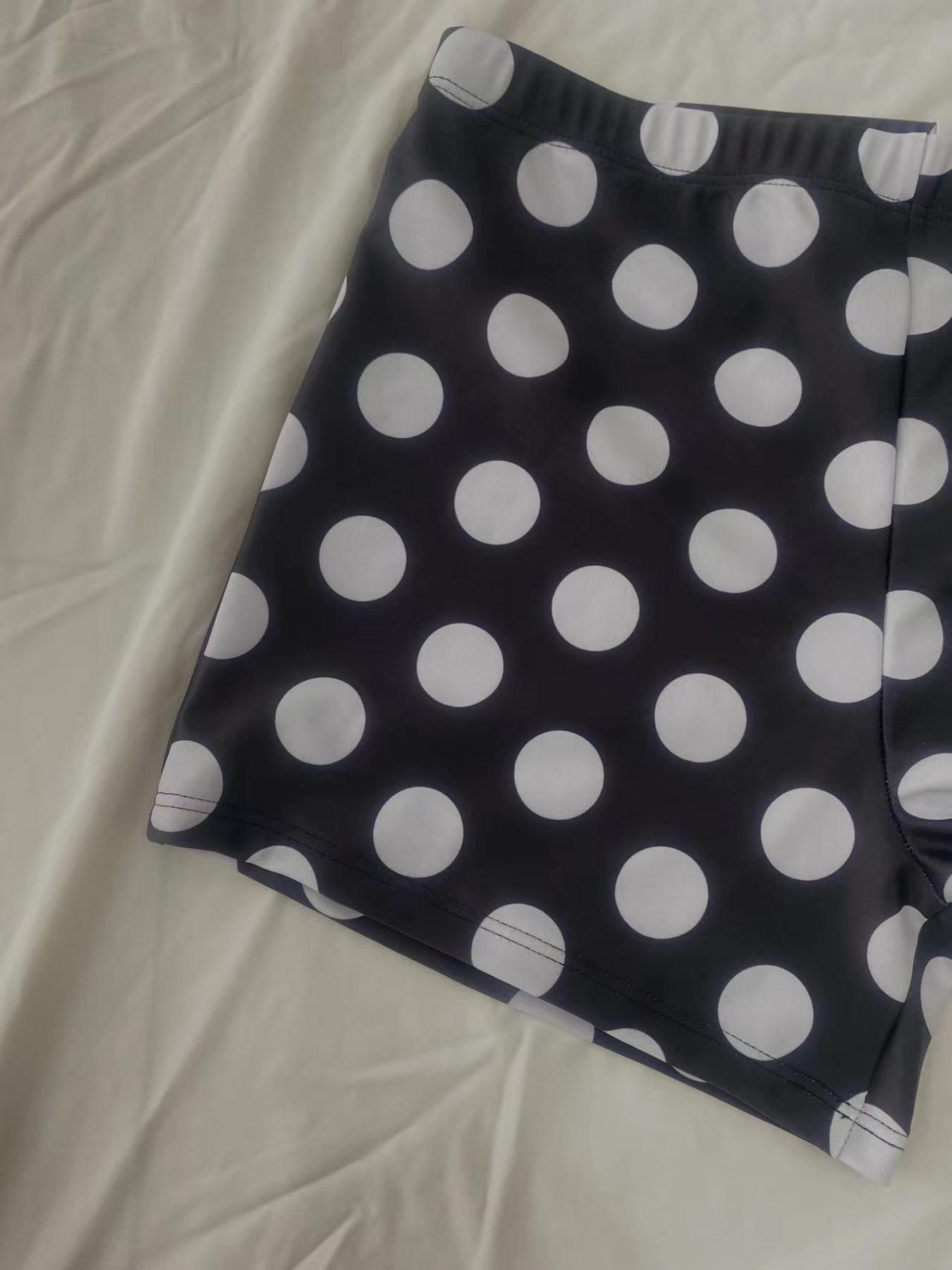 Playful 2026 Polka Dot Tankini Set with Flowy Cover-Up & Tummy Control – Perfect for Beach Vacations & Family Approved Swim |   2026 Women’s Swimsuits, Two Piece Swimsuits with Shorts, Trendy Red & Black Bathing Suit tropical print lace rib bikini