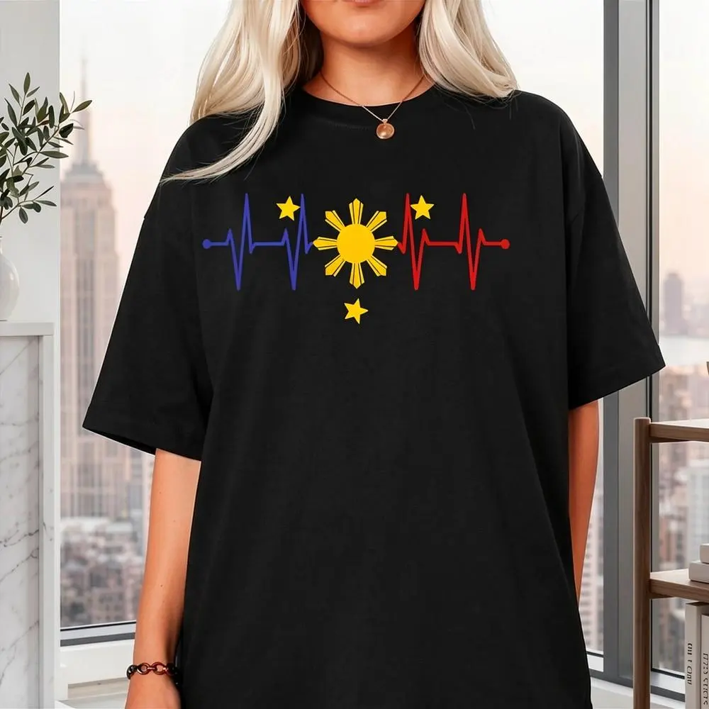 100% Cotton Philippines Pinoy Pinay Filipino Filipina Pride Heart Flag T-Shirt Shirt
