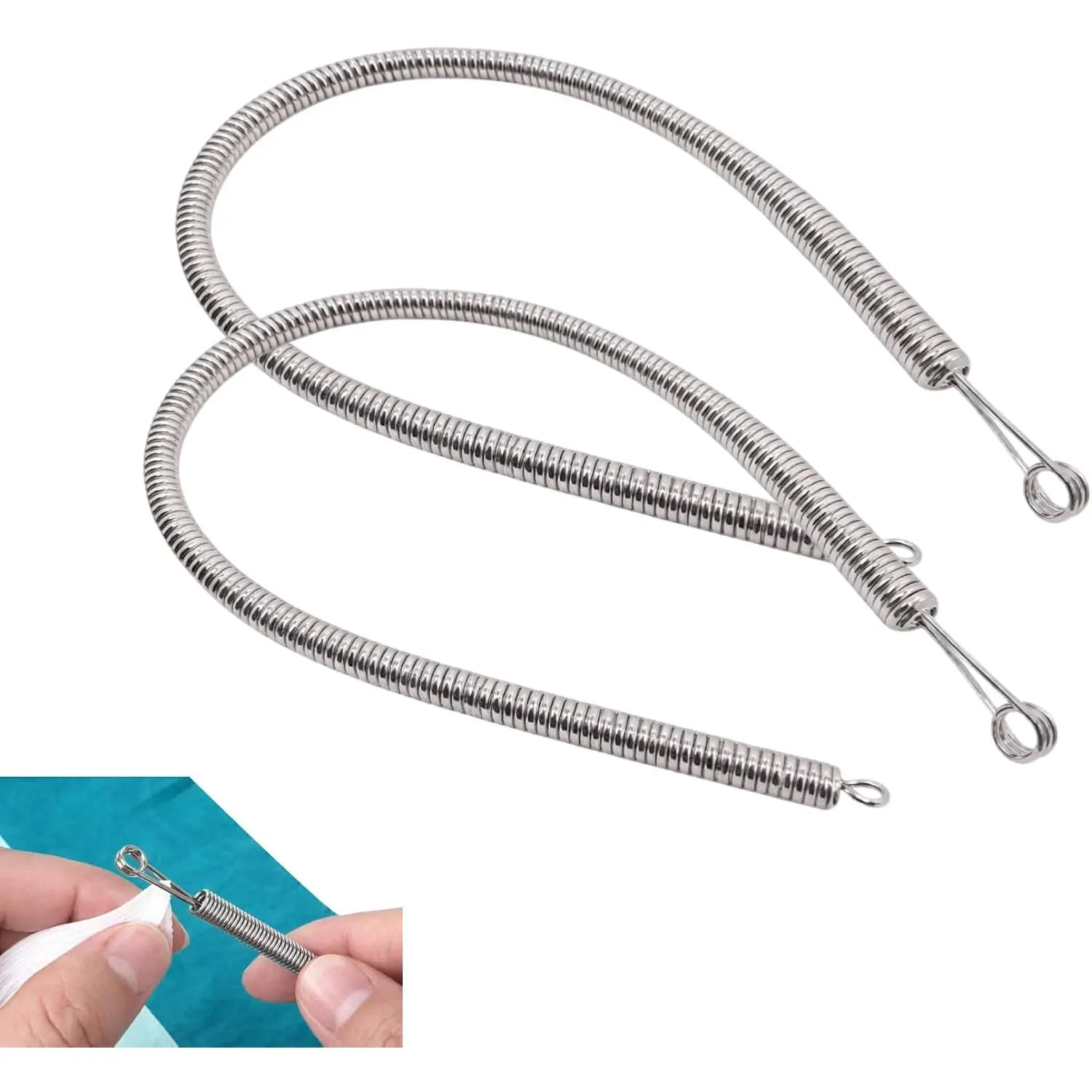 2 count Drawstring Threader Tool Set - Spring  Threader DIY Rope Threader Clip, Hoodie String Threader Easy Threaders for Hoodies & Pants Drawstring