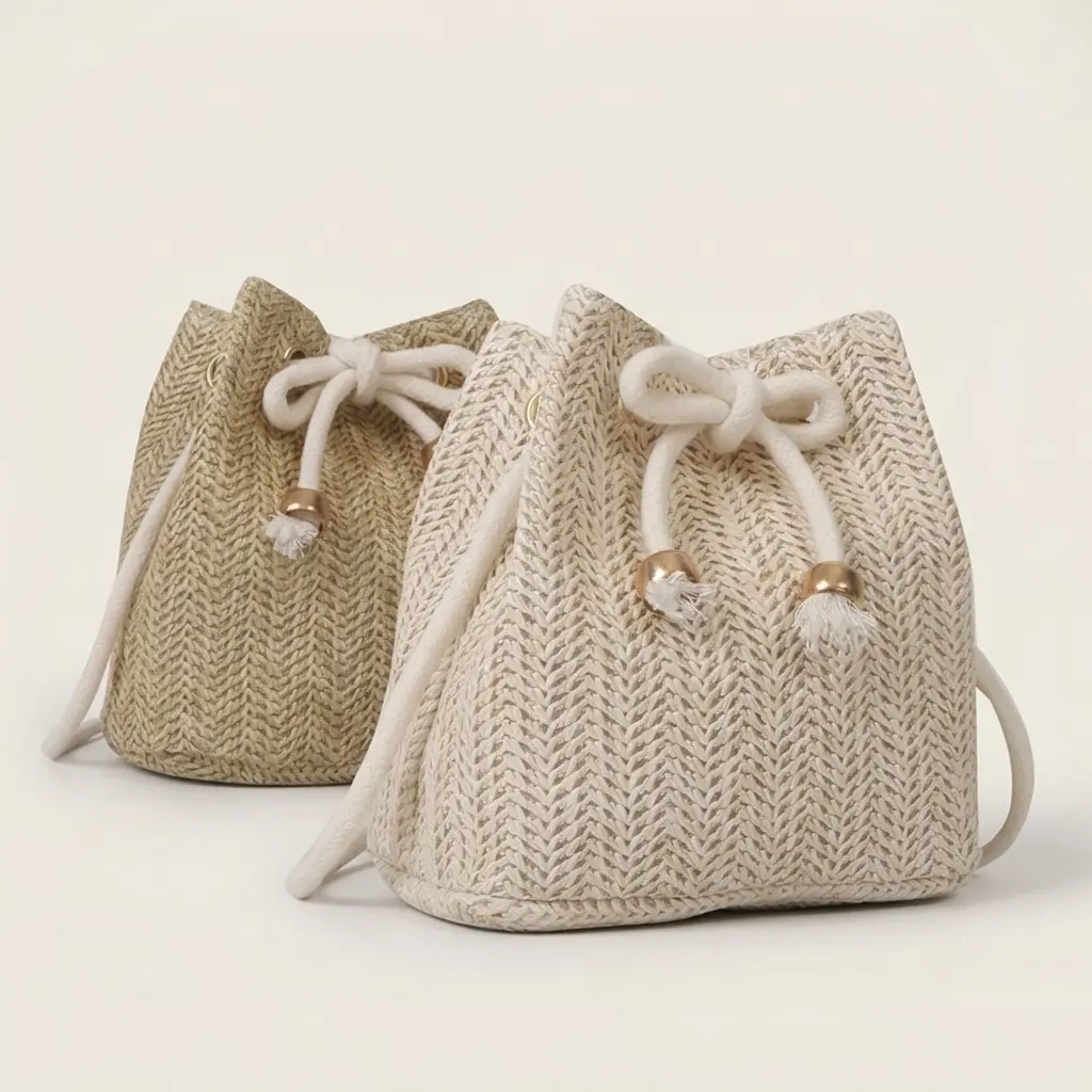 Women's Hand-Woven Straw Bucket Bag - Handheld Crossbody Purse, Small Size Daily Use Option with Phone Pocket for Summer Sports & Outdoor Gym, Crossbody Bag, Purses Crossbody Bag