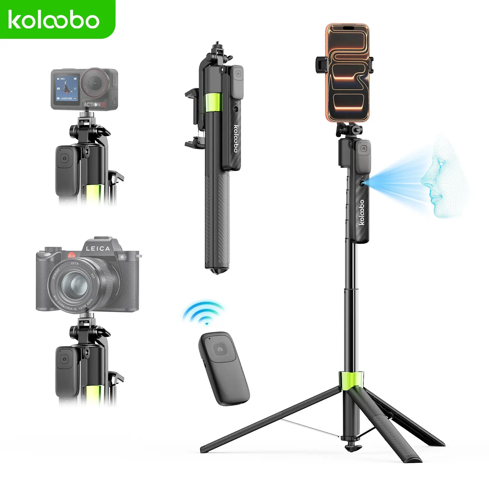 Face Tracking Tripod Mobile Phone Holder with Remote Control, Automatic -360 ° Rotation and Intelligent Tracking for iPhone Video Vlog Live Streaming, Essential Content Creator Accessory