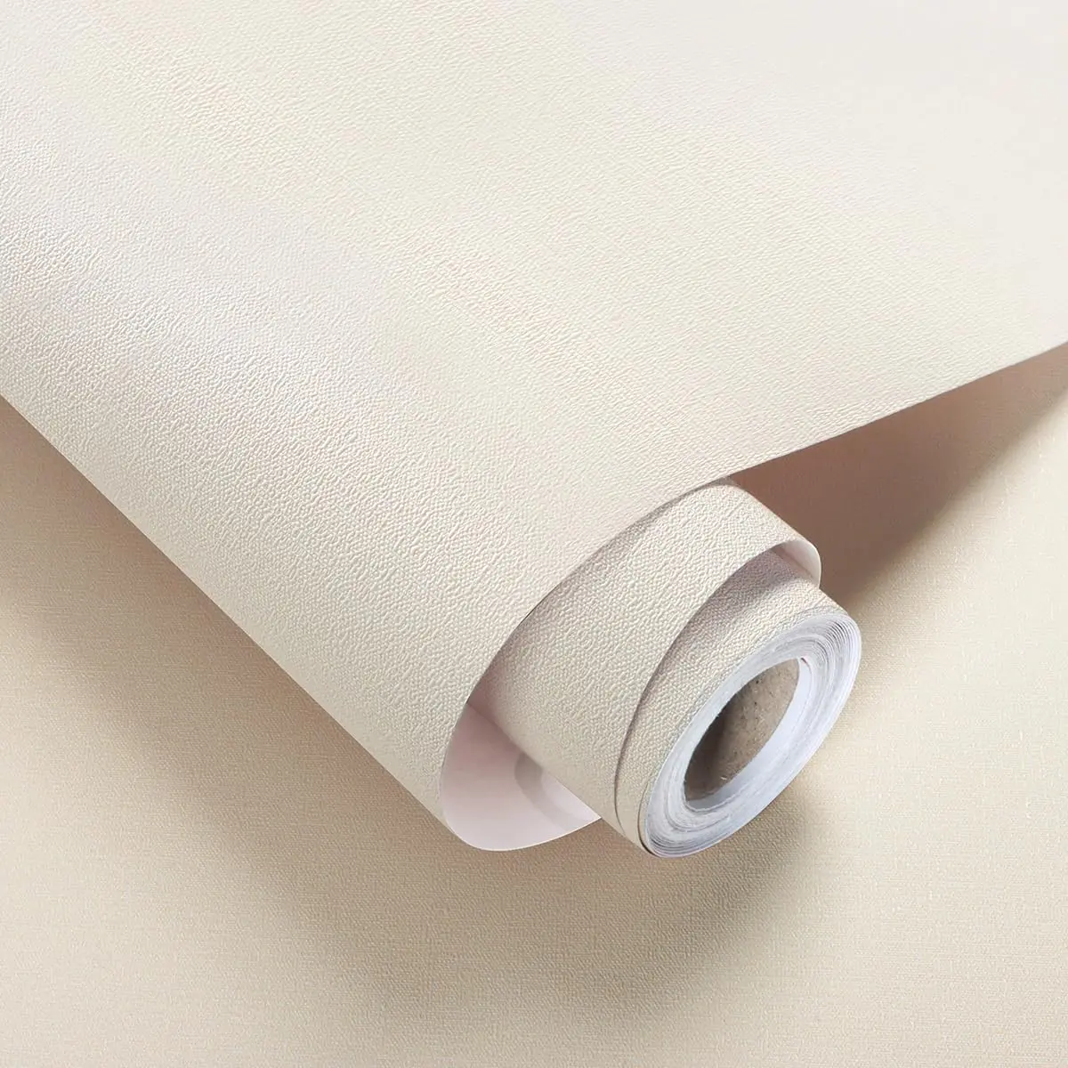 Peel and Stick Beige Faux Linen Grasscloth Wallpaper 15.7inch x 118.1inch Vintage Textured Self Adhesive Removable Vinyl Contact Paper Cream Beige Decorative Wall Paper