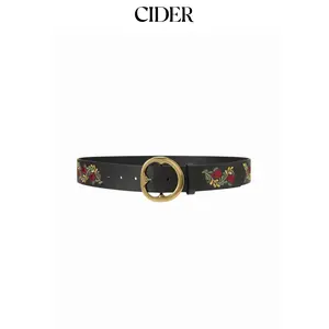 Cider EMBROIDERED FLORAL BUCKLE BELT