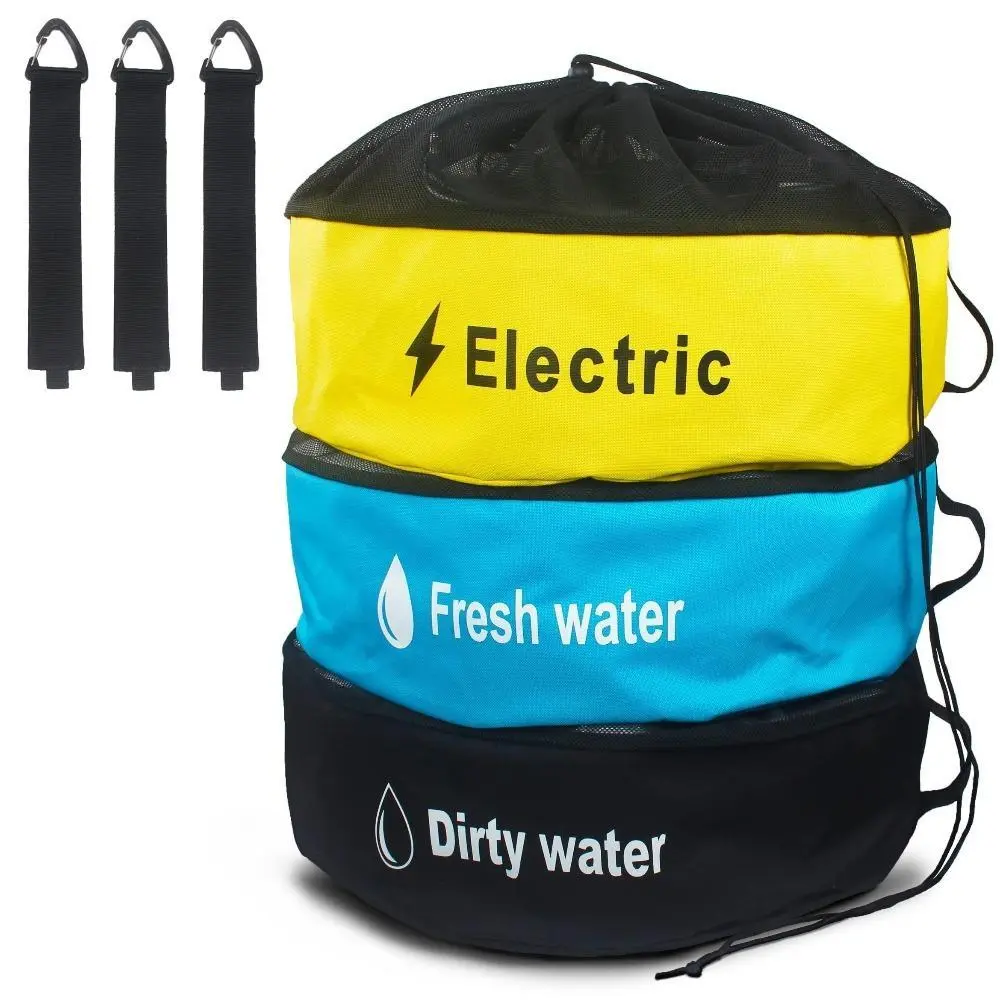 Portable Foldable RV Hose Storage Bag, Waterproof Camper Hose Organizer Pouch, Durable Travel Trailer Utility Bag, Space-Saving RV Camping Storage Solution