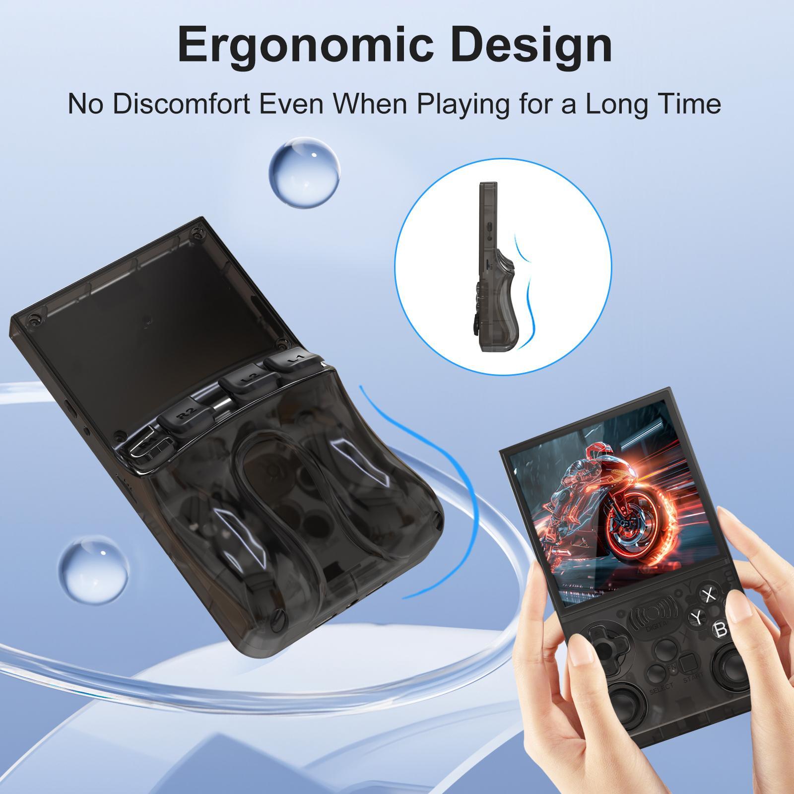 GAMINJA Upgraded ANS13 Open-source Handheld Game Console Linux System 4-inch IPS High-definition Screen Gaming Handheld Portable Retro and Handheld Device Comes with Over 15,000 Games and 20+ Emulators