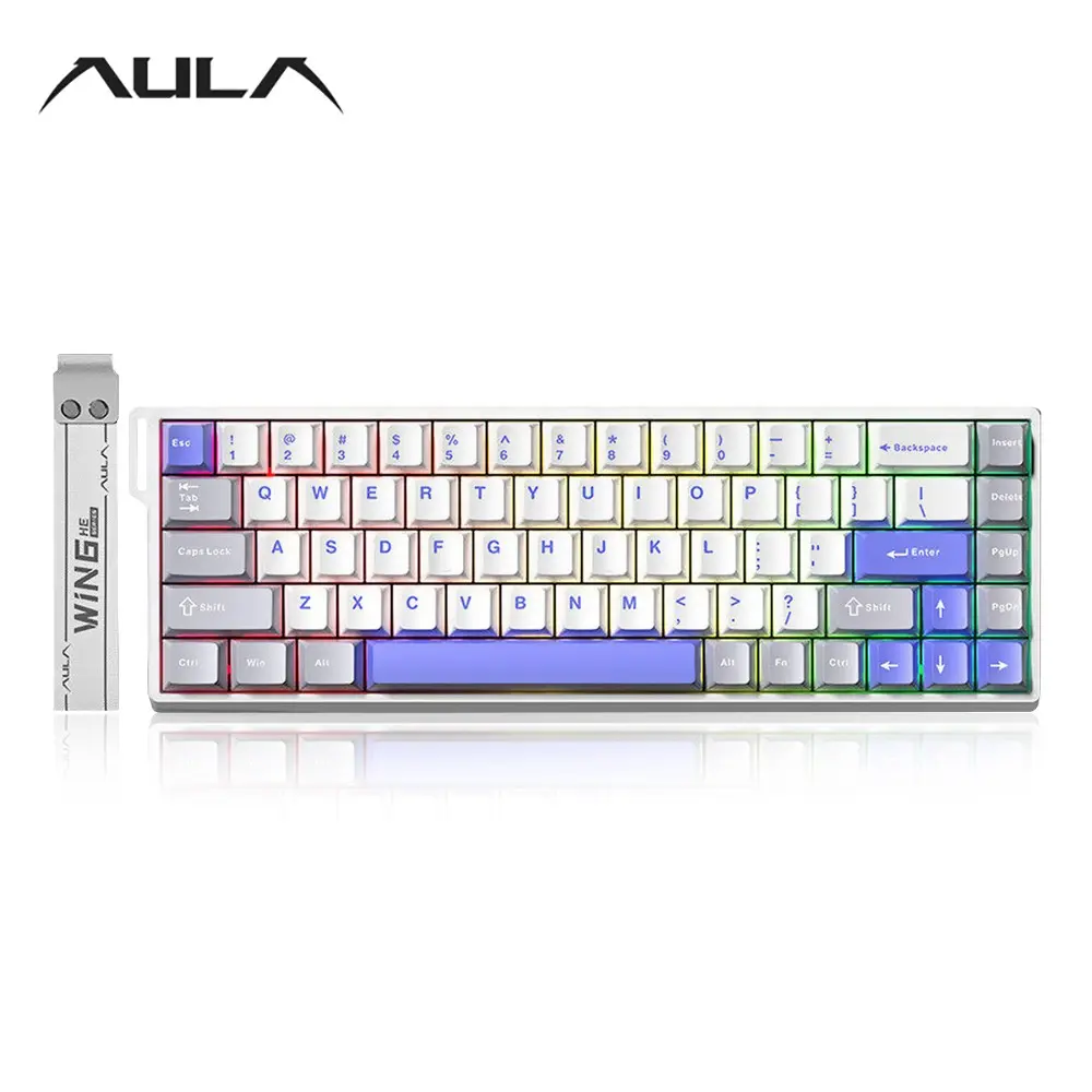 Aula Win68he Max Wired Keyboard, 68-Key Compact Layout, RGB Lighting, Magnetic Axes, Full Key Hot-Swappable, Hot Swappable Keyboards, Pc Gaming Keyboard, Compatible with Windows/MAC