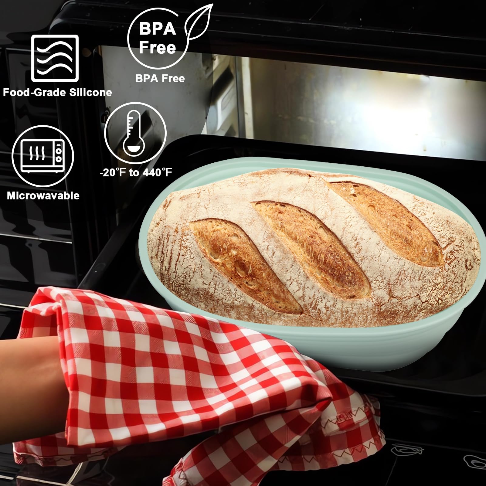 Silicone Bread Basket Set, 1 Set Including Round Bread Basket, Oval Bread Basket & Baking Tools, Complete Set for Bread Making with Tools, Sourdough Proofing Basket, Baking Accessories