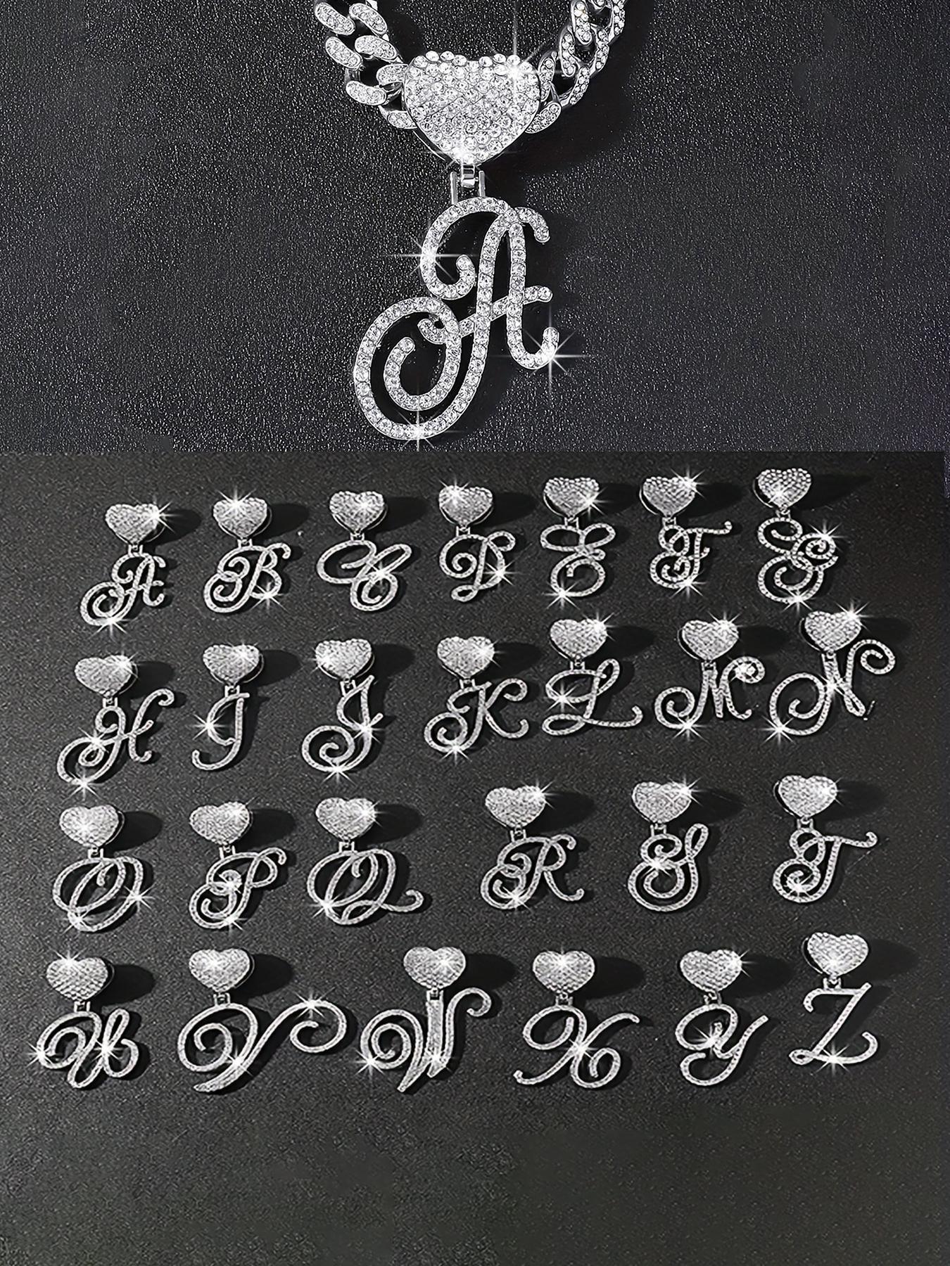 Rhinestone Decorated Letter Design Pendant Necklace, Fashion Jewelry for Party, Daily Clothing Decor, Trendy All-match & Exquisite Jewelry for Birthday Gift, Fashionable Rhinestone Decorated