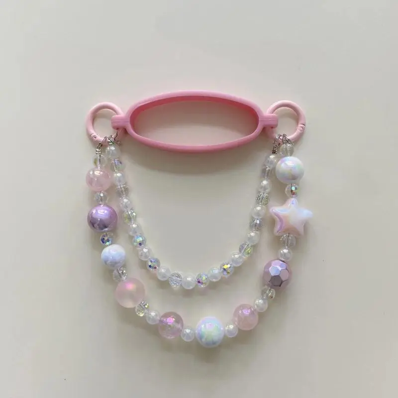 Cute Star Beads Tumbler Handle Strap Accessories For Stanley Cup 30/40 oz Kawaii Water Bottle Carrier  Sling Holder With Strap