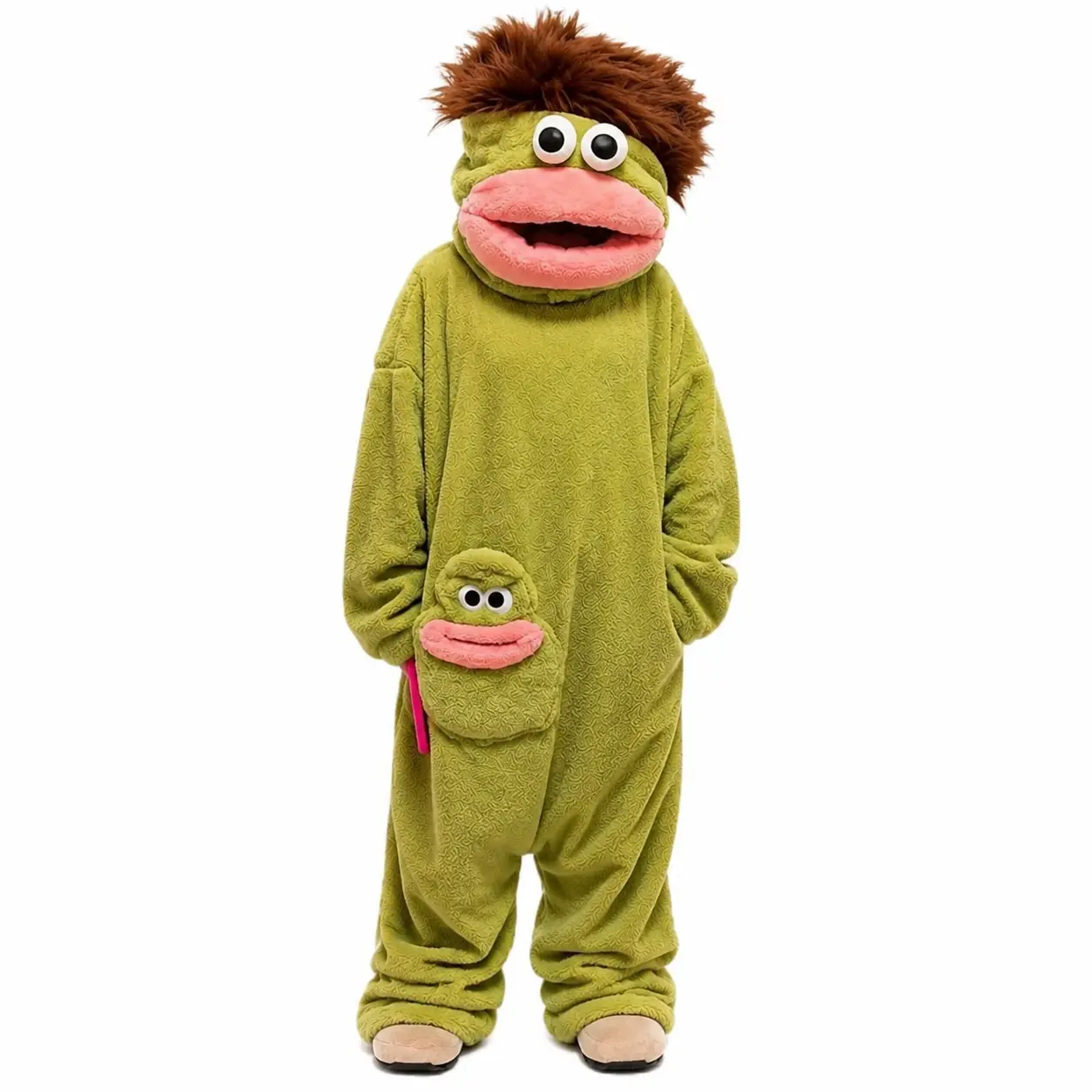 Halloween Gifts Oversized Funny Wearable Blanket Hoodie for Women Men, Soft Flannel Fleece Onesie Pajamas, Loose Wearable Pullover Loungewear, Ideal for Gifts Home Party Halloween,3-piece set (includes onesie pajama, slippers, large comb)