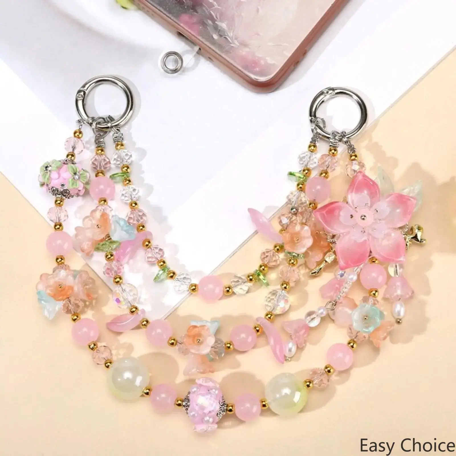 Luxury Handmade Lily of the Valley Chain Phone Back Clip Charm, Elegant Rich Girl Aesthetic Keychain, Original Premium Decorative Accessory for Purse, Handbag & Daily Fashion Styling summerwins