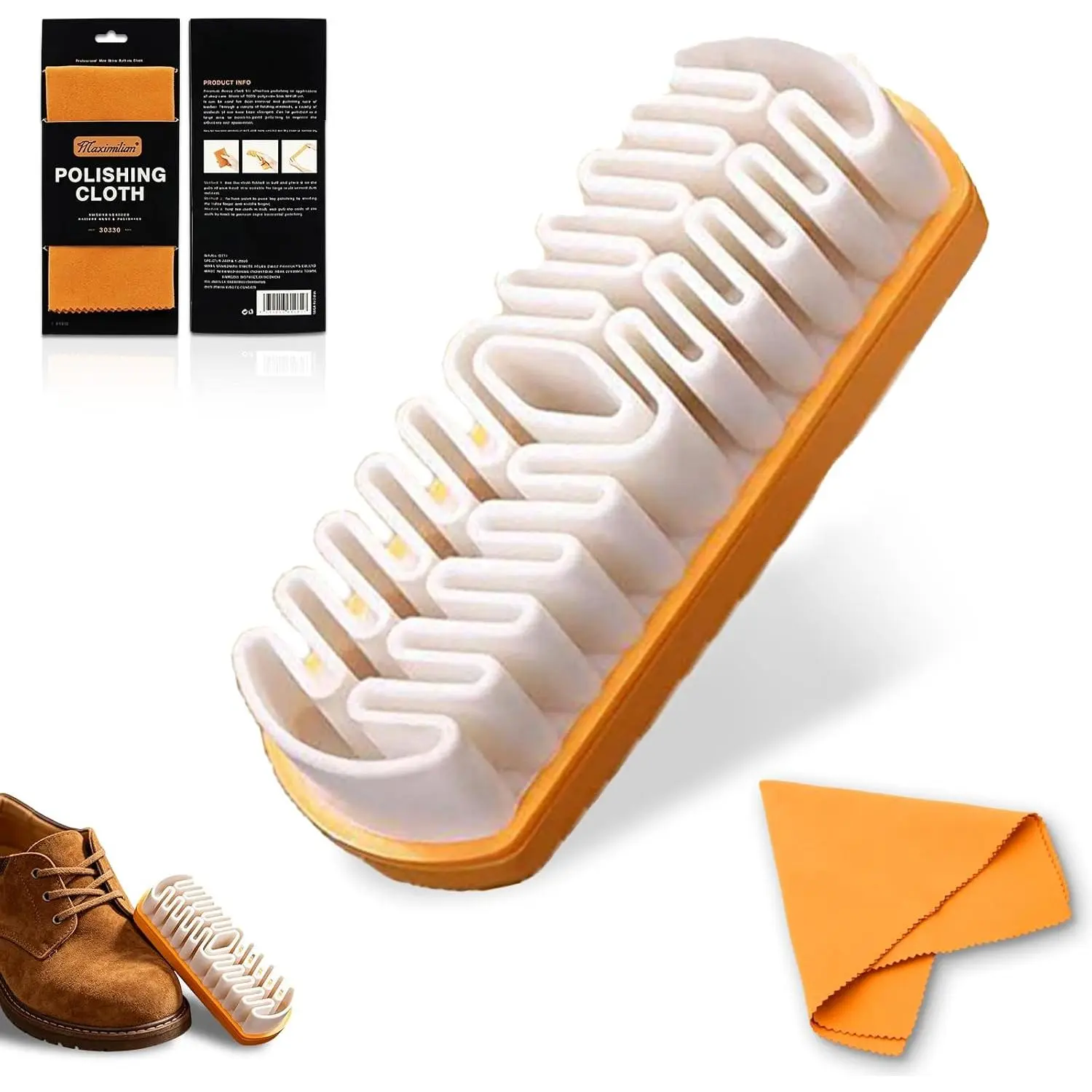 3 count Suede Brush and Eraser Set, Soft rubber suede cloth, Suede Shoes Cleaner with Microfiber Shoe Cloth, Suede Cleaning Kit with Soft Brush&Stain Eraser for Shoes, Bags, Jacket, Purse, Sofa