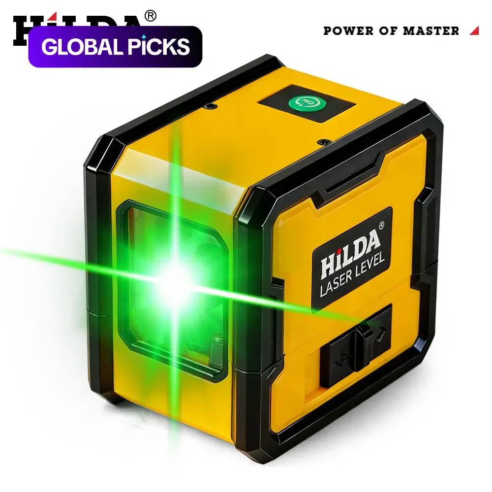 Hilda Cross Line Laser Level Tool with Magnetic Base, Electronic Laser Level, Self-Leveling High Visibility Green Line Laser Marker, Professional Laser Measuring Tool for Indoor Decor & Renovation #GLOBAL PICKS
