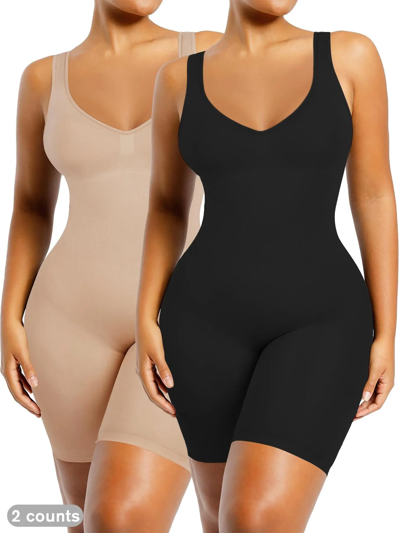 Women's Solid Backless Ruched Shapewear Bodysuit, High Stretch Seamless Shapewear Bodysuits Tummy Control Butt Lifting Bodycon One Piece Short Jumpsuit, Ladies Shapewear for All Seasons