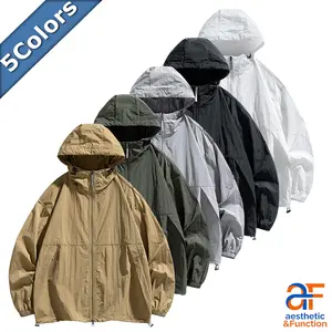 Men's Lightweight Hooded Windbreaker (5-Colors) - Premium Crinkle Textured Breathable Fabric, Relaxed Fit, Full-Zip Design, Ideal Last-Minute Father's Day Gift with Women's Clothes for Gifting Versatility Activewear summerwins