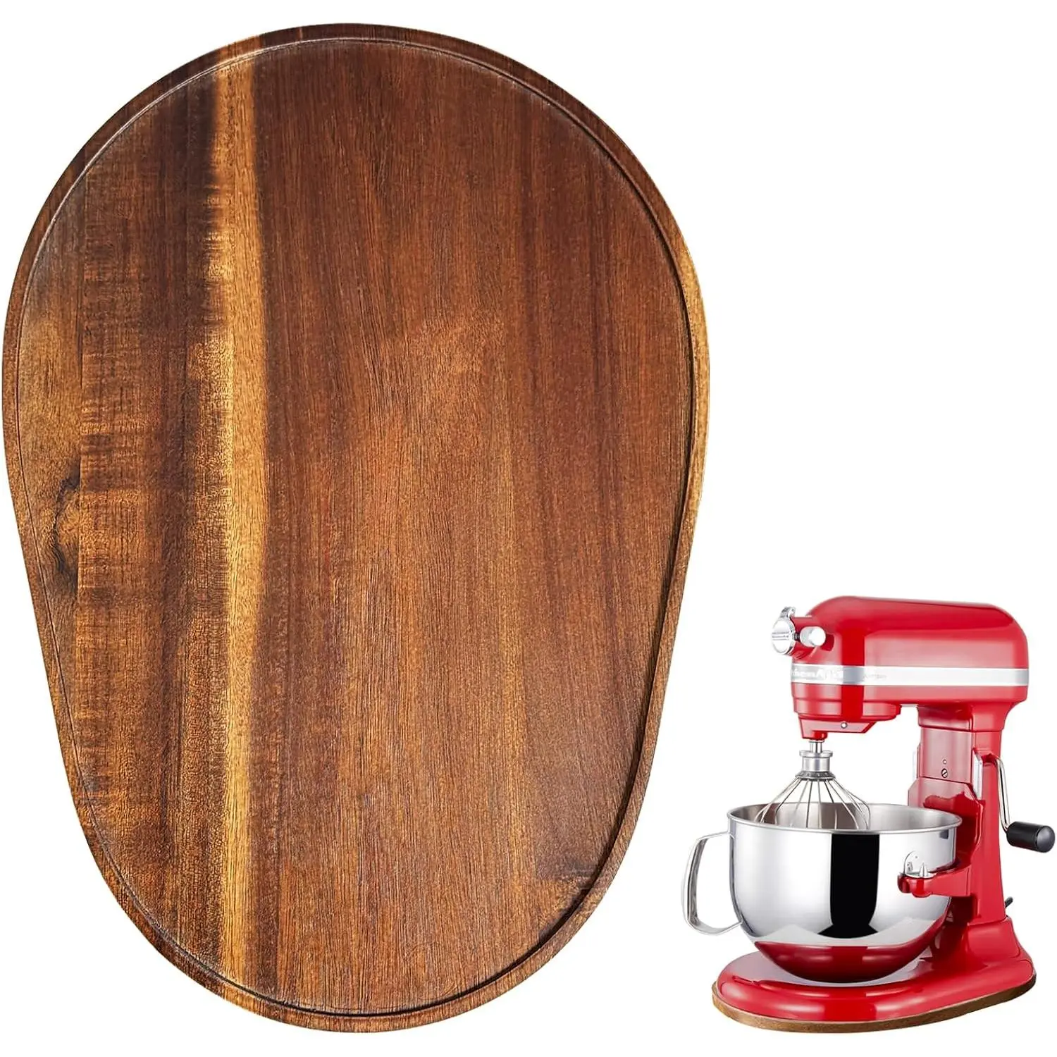 Acacia  Mixer Slider Mat for Kitchen Aid 5-8 Qt Tilt- Stand Mixer Kitchen Appliance Slider Tray Countertop Storage Attachments