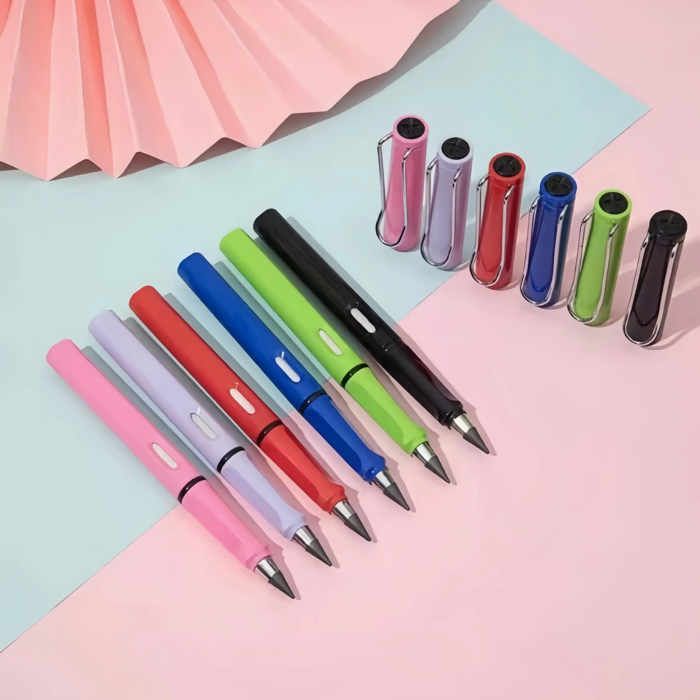 6/12pcs Pack Infinity Pencil with Extra 7 Erasers, Reusable Feature Convenient Inkless Design Everlasting Pencil for Versatile Use Writing, Drawing, Home, Office, School Use, Stationery Writing Tools