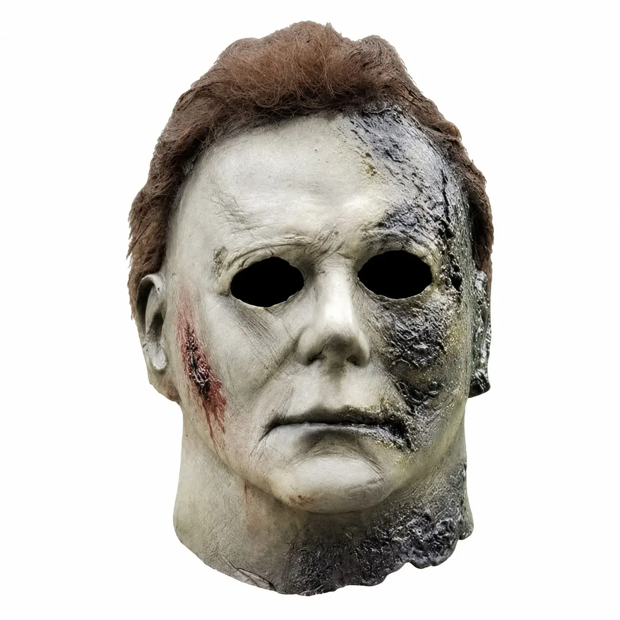 Halloween Horror Latex Full Face Mask, Realistic Scarred Face Cosplay Costume Prop, Adult Makeup Party Dress-Up Accessory