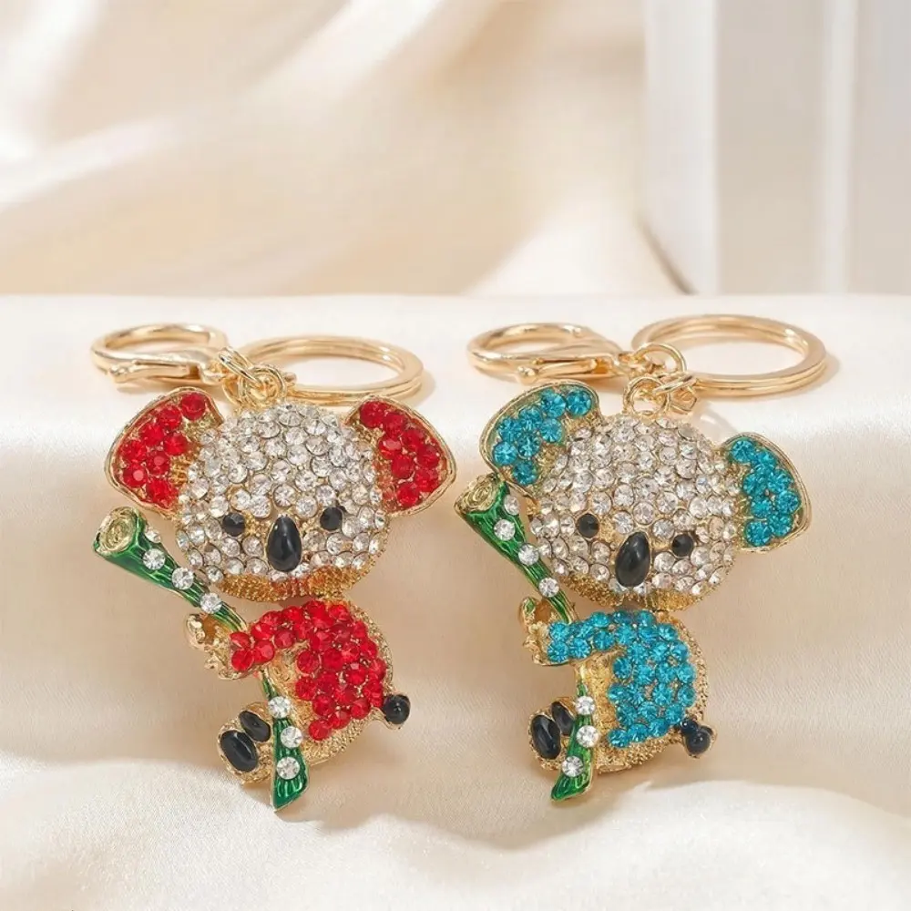New Rhinestone Koala Bear Metal Keychain, Rustproof Shiny Alloy Cute Animal Bag Pendant Key Ring, Decorative Ornament For Handbag Backpack Car Rearview Mirror Daily Travel Coffee Shop Styling Accessory