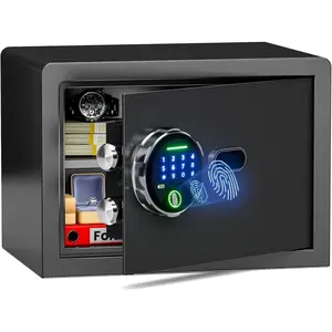 20 LB  Biometric Safe with Fingerprint Lock (9.84"D x 13.78"W x 9.84"H), Small Safe Box with Silent Mode & Backlit Keypad & LED Light, Gifts for Father's Day