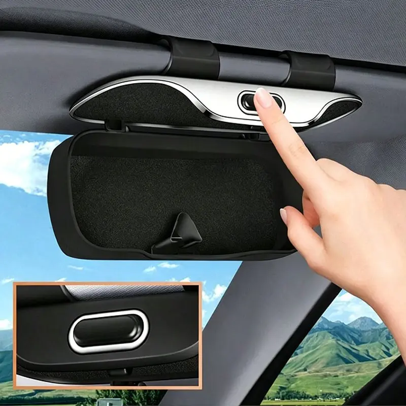 Car Sun Visor Sunglasses Holder, Auto Eyeglasses Organizer Box, Glasses Protective Storage Case, Car Organization Supplies, Vehicle Visor Accessories, Durable Auto Accessory for Men and Women