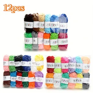 12pcs Mixed Color Crochet Knitting Yarn Set, Including 3.5MM Crochet Hook And 5 Marking Needles And 6 Stitching Needles, Suitable for DIY Crafts, Sewing, Knitting And Crochet Acrylic 100.00% (Random Colors, Random Packaging), Crochet Set Kit
