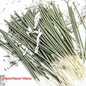 25/50/100 Sage Scented Incense Sticks, Woody Aromatic Scent, Durable Bamboo Sticks for Purifying Cleaning Relaxing, Ideal for Yoga Meditation Work Reading