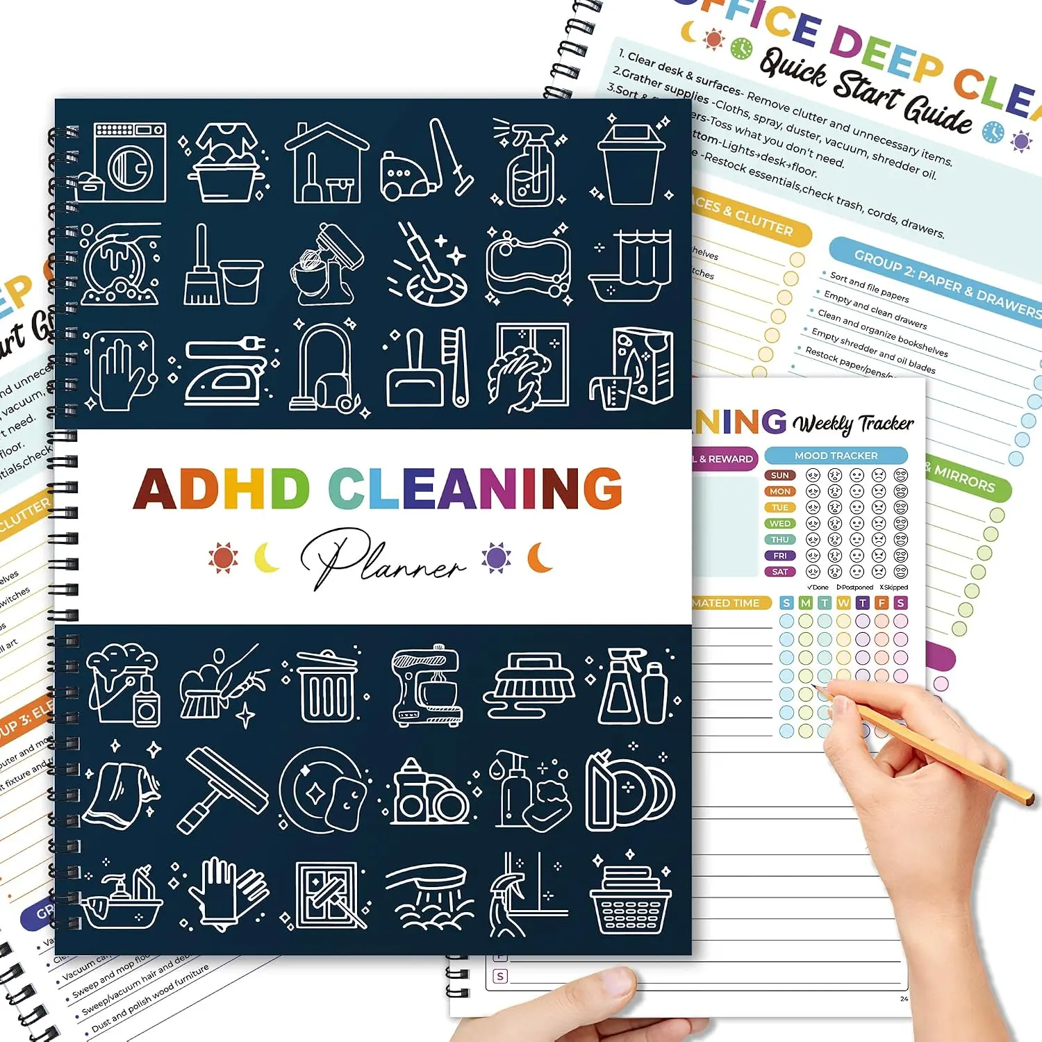 Household Cleaning Planner for Adults - Daily, Weekly, Monthly Chore Organizer with Visual, Engaging Checklists & Time-Frame Management System for Hassle-Free Organization, Organize