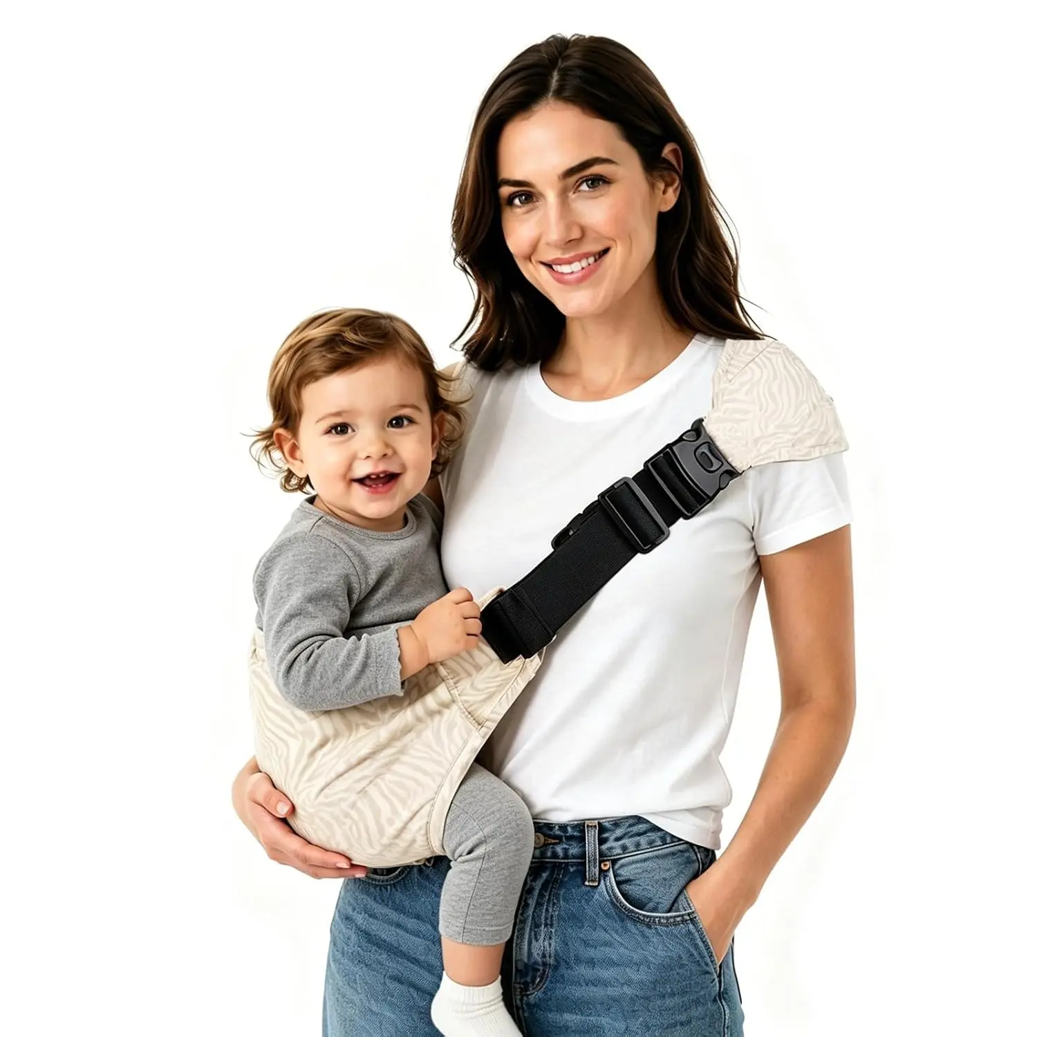 Baby Sling Carrier, Toddler Hip Seat Carrier, Ergonomic Hands-Free Infant Carrier for Newborn to Toddler, Soft Adjustable, Portable and Breathable, MochaGift
