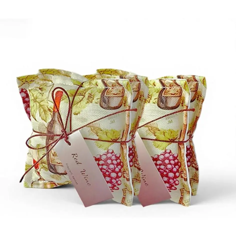 4 Pack Durable Organza Mesh BlackBerry Scented Sachet Bags - Wedding Guest Favors for Drawers, Closets, Bedrooms | Home Fragrance Potpourri Packets, Bedroom Freshener