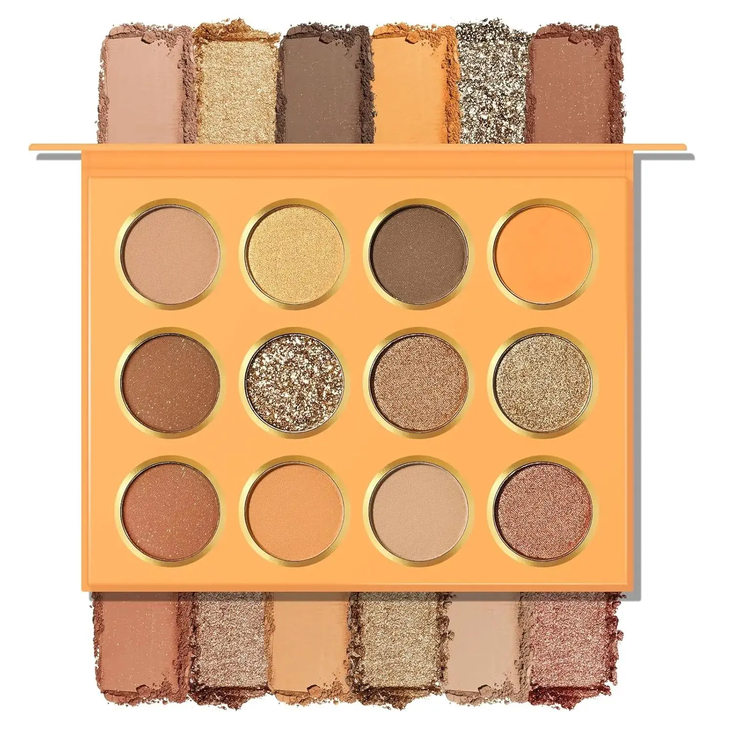 Eyeshadow Palette, Orange Brown Nude Matte Glitter Eye Makeup, Blendable Warm Neutral Eyeshadow for Daily Look #EyeshadowPalette #NeutralEyeshadow #MatteGlitterEyeshadow #EyeMakeup #DailyMakeup