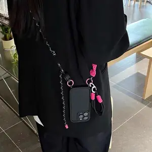 Crossbody Necklace Adjustable Strap Lanyard Fall protection Phone Case for iphone 17 Air 16 15 14 13 11 12 Pro Max plus Cover