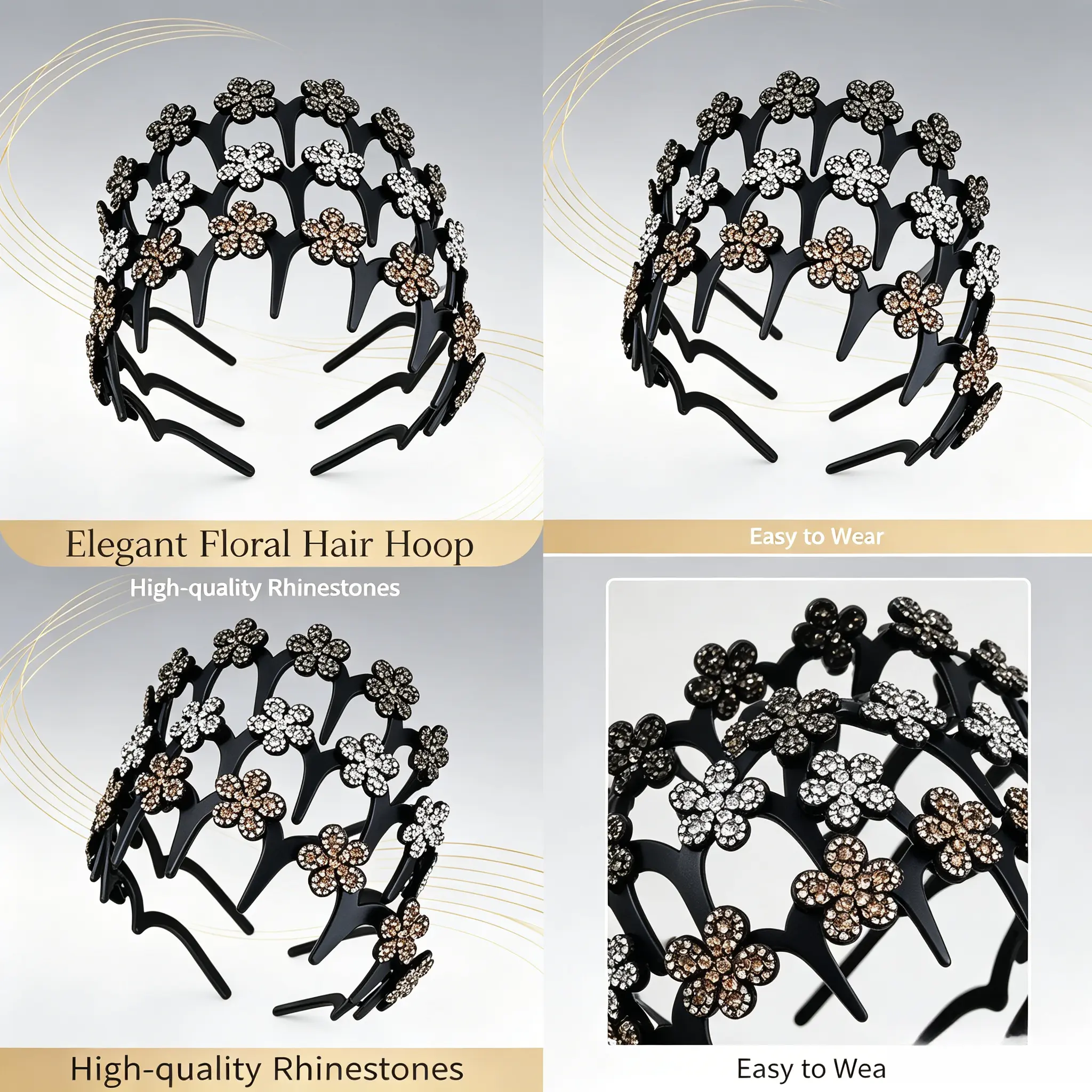 Wavy Butterfly Rhinestone Headband, Unisex Non-Slip Hair Accessory for Daily Looks & Formal Events, Rhinestone Hair Accessories, Hairband, Headband Accessory