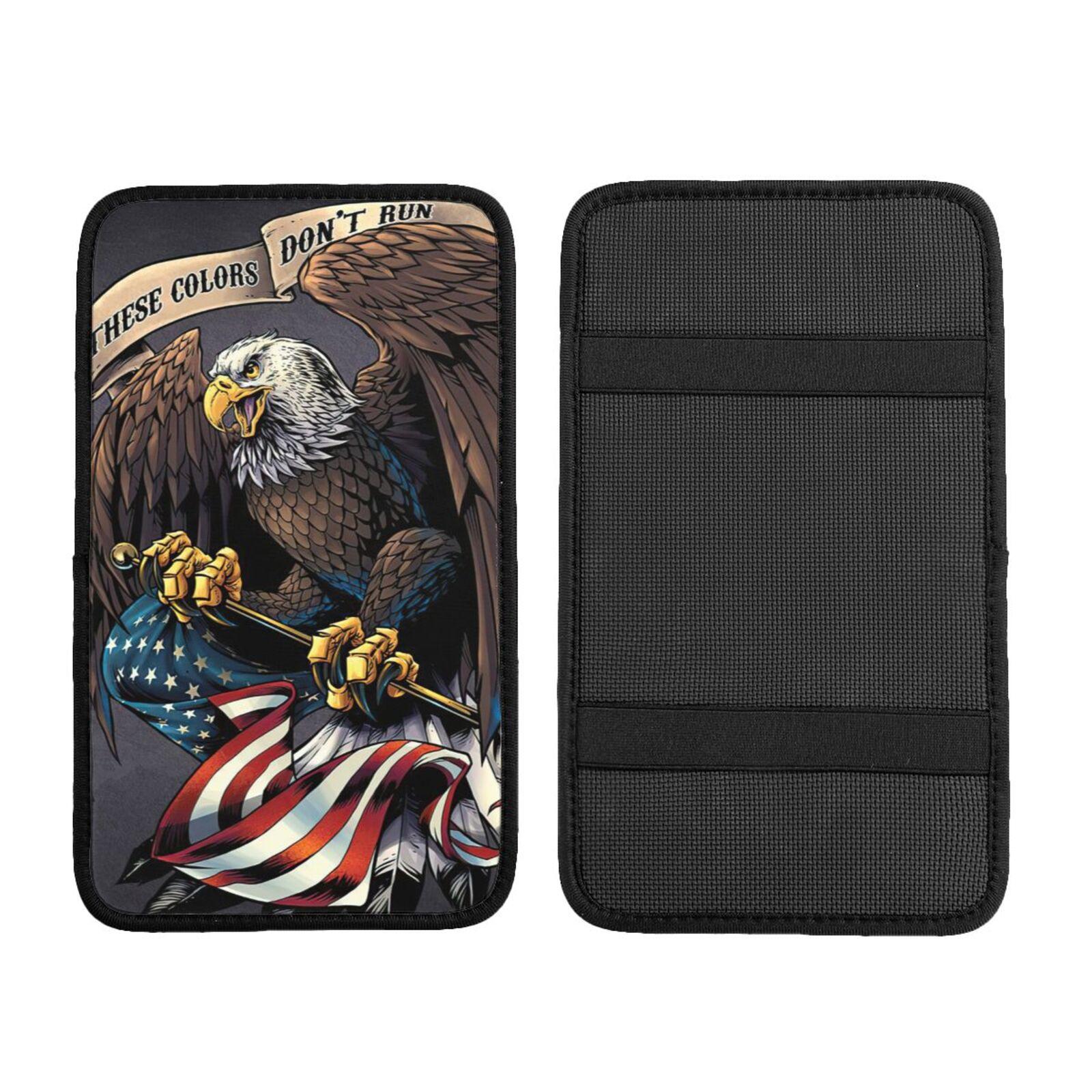 Eagle & American Flag Pattern Car Armrest Mat, Universal Car Armrest Pad, Car Center Console Decorative Mat, Car Interior Accessory, Car Accessories, Car Ornament