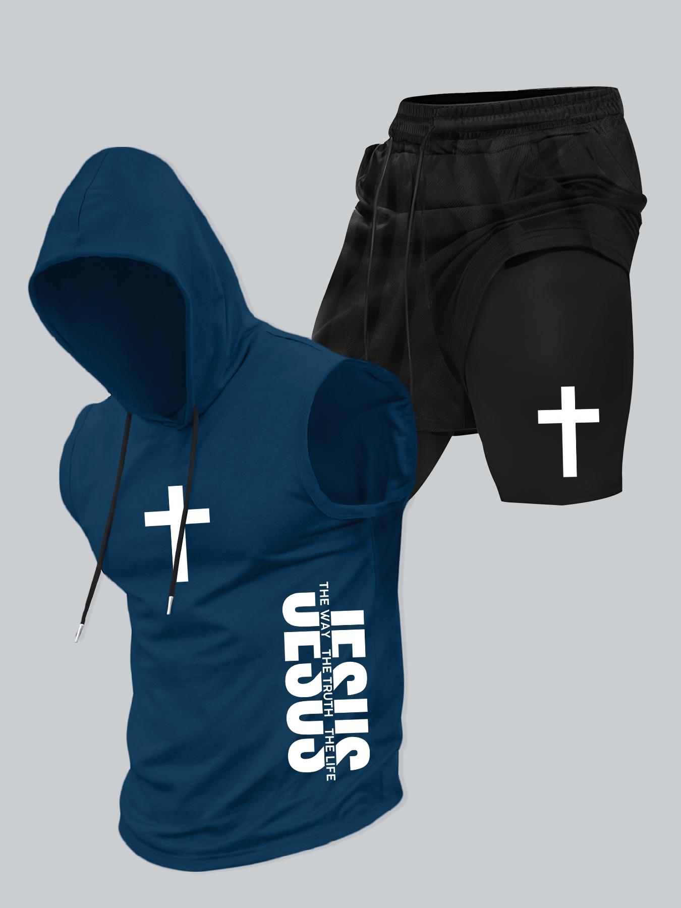 Men's Hooded Vest and Shorts Set, Stylish Summer for Casual Wear, Comfortable Active Wear for Sports and Leisure, Summer Athletic Wear, Casual Gym Wear