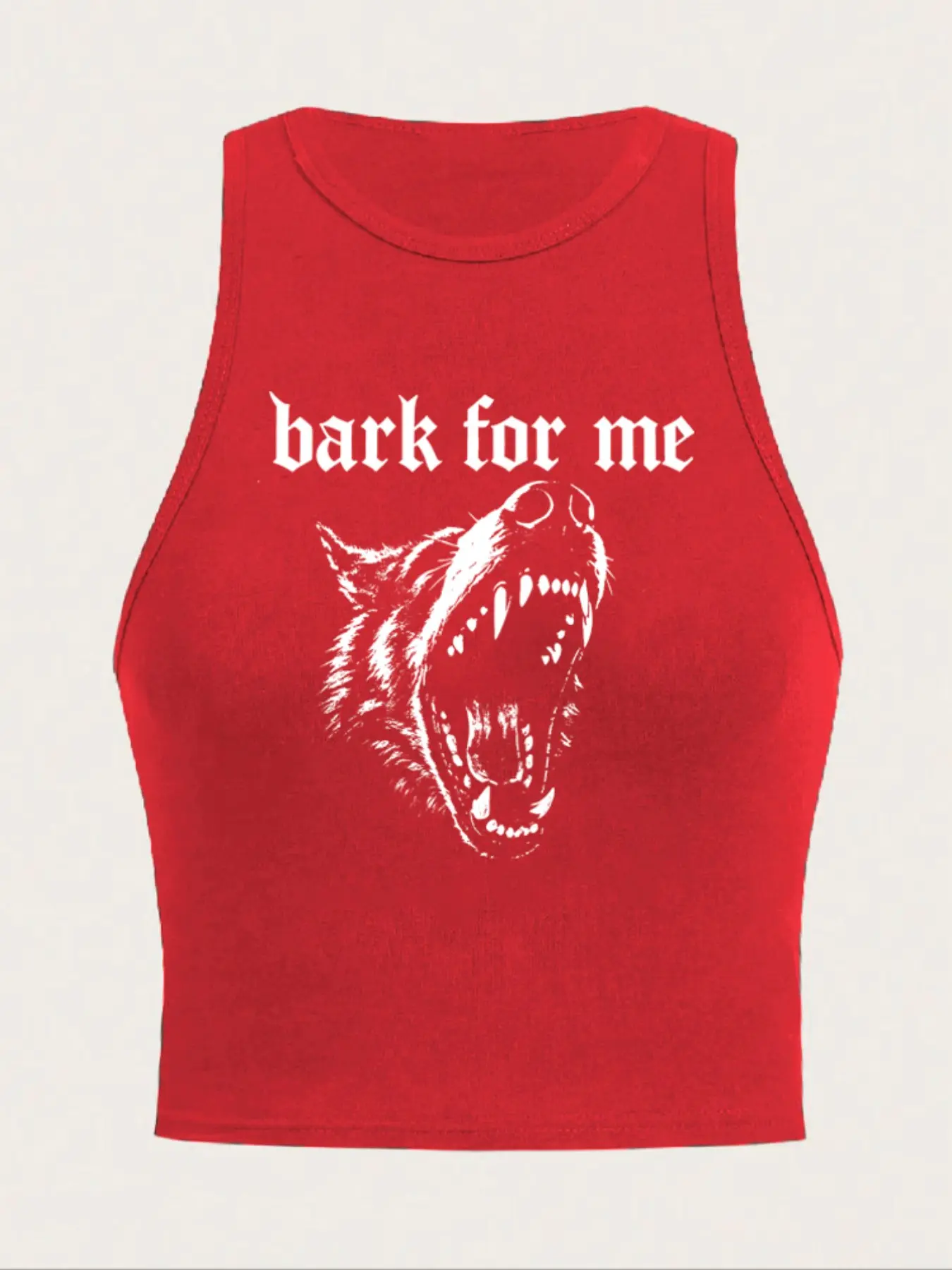 Women's 'bark for Me' Wolf Pattern Tank Top, Y2K Street Style, Gothic Sleeveless Shirt, Loose-Fitting, Multiple Colors Available