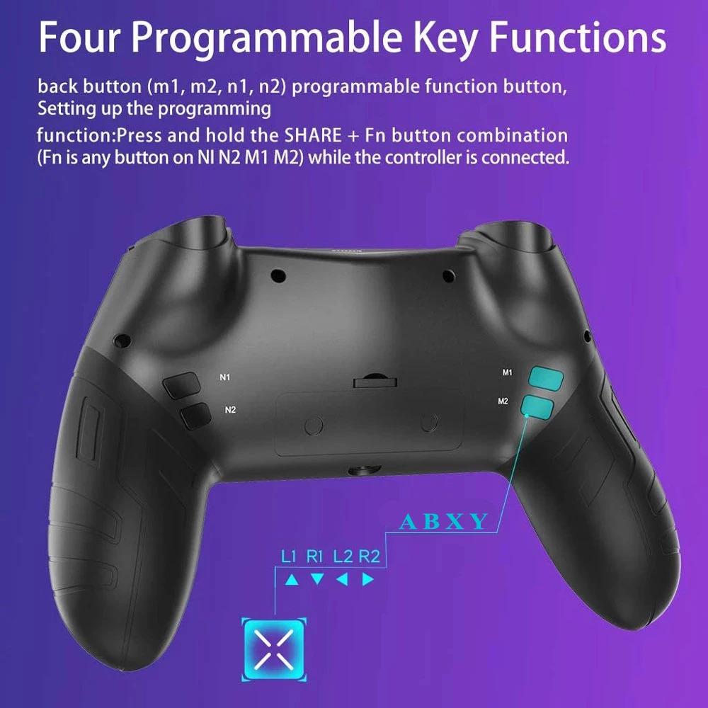Wireless Pro Controller for PS4 PS3 PC Android TV Bluetooth Gamepad with Dual Vibration Ergonomic Design Rechargeable Lithium Battery