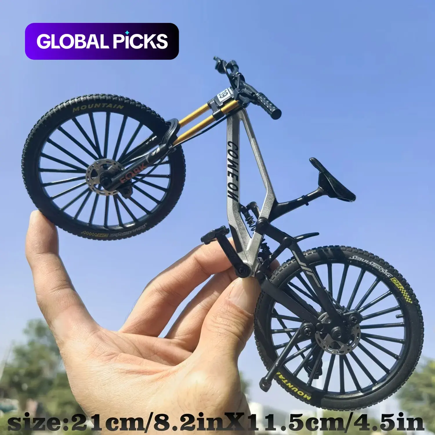 1:6 Scale Diecast Alloy Bicycle, Mini Finger Bikes for Boys, 39A Miniature Simulation Collection, Ideal Gift for Hobbyist, Durable, Detailed Design & Craftsmanship, Ideal for Display #GLOBAL PICKS
