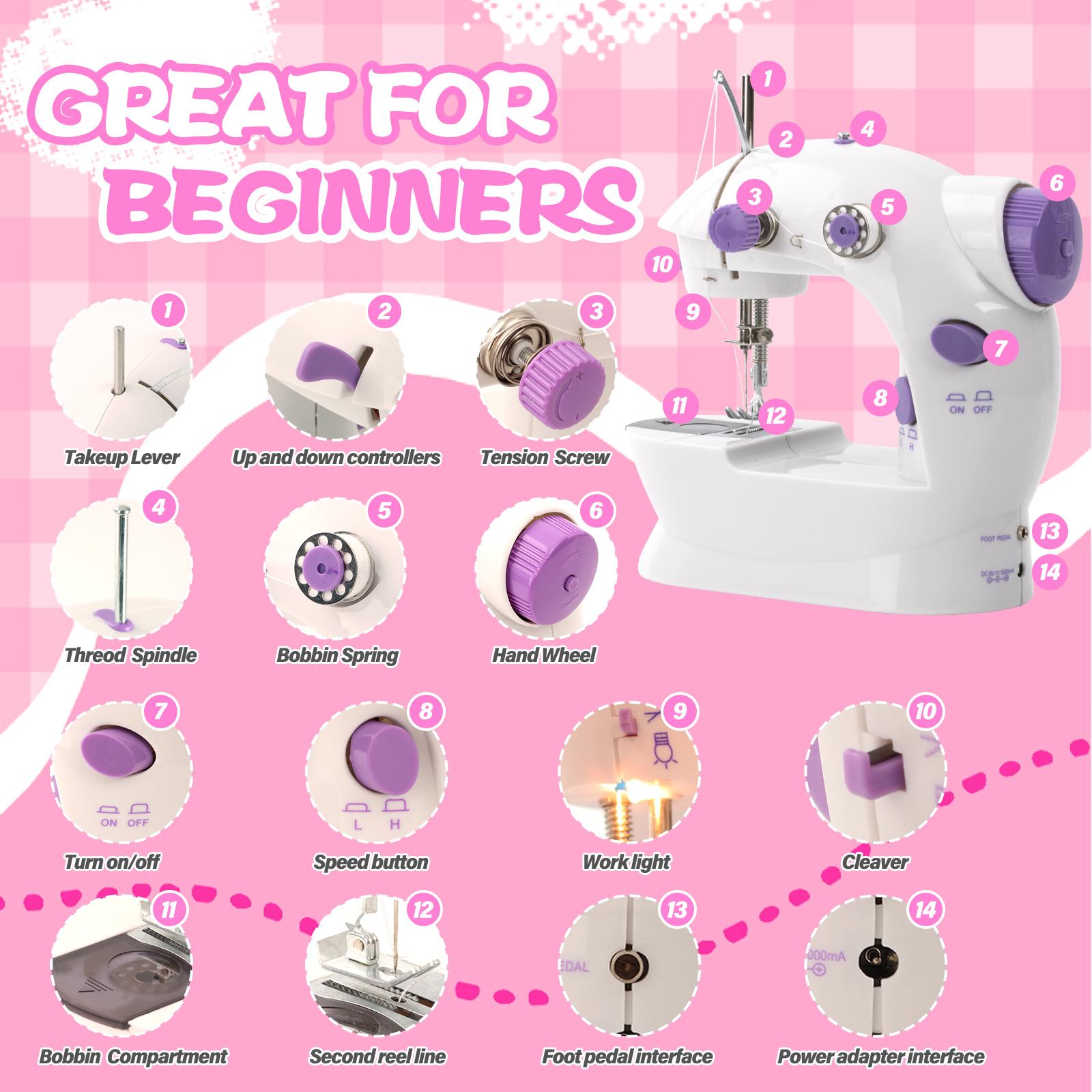 Dc Mini Sewing Machine, Compact Design for Easy Use, Perfect for DIY Projects and Quick Repairs, Portable Sewing Machine