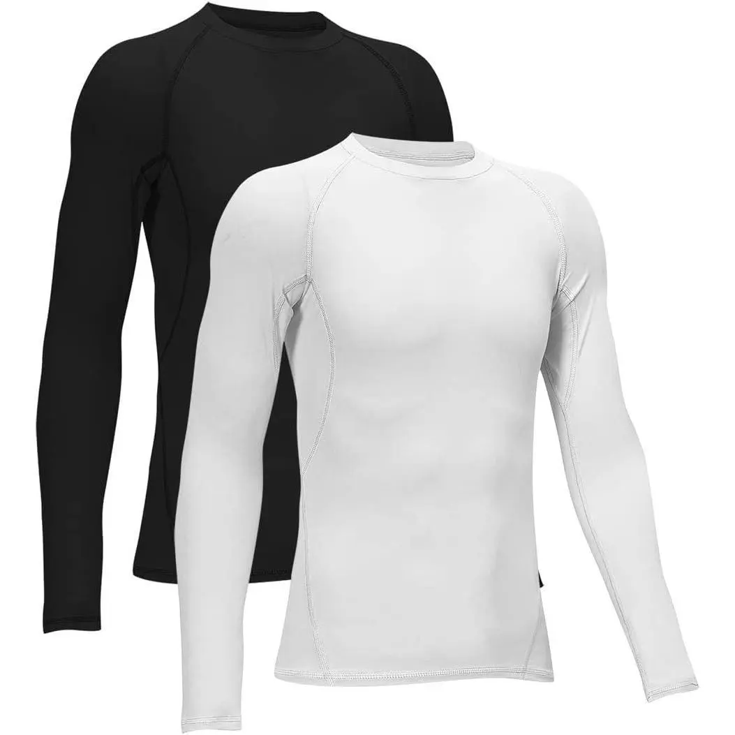 2 Pack Boys' Girls' Compression Shirts Youth Long Sleeve Undershirt Sports Moisture Wicking Baselayer, TELALEO 4, 3