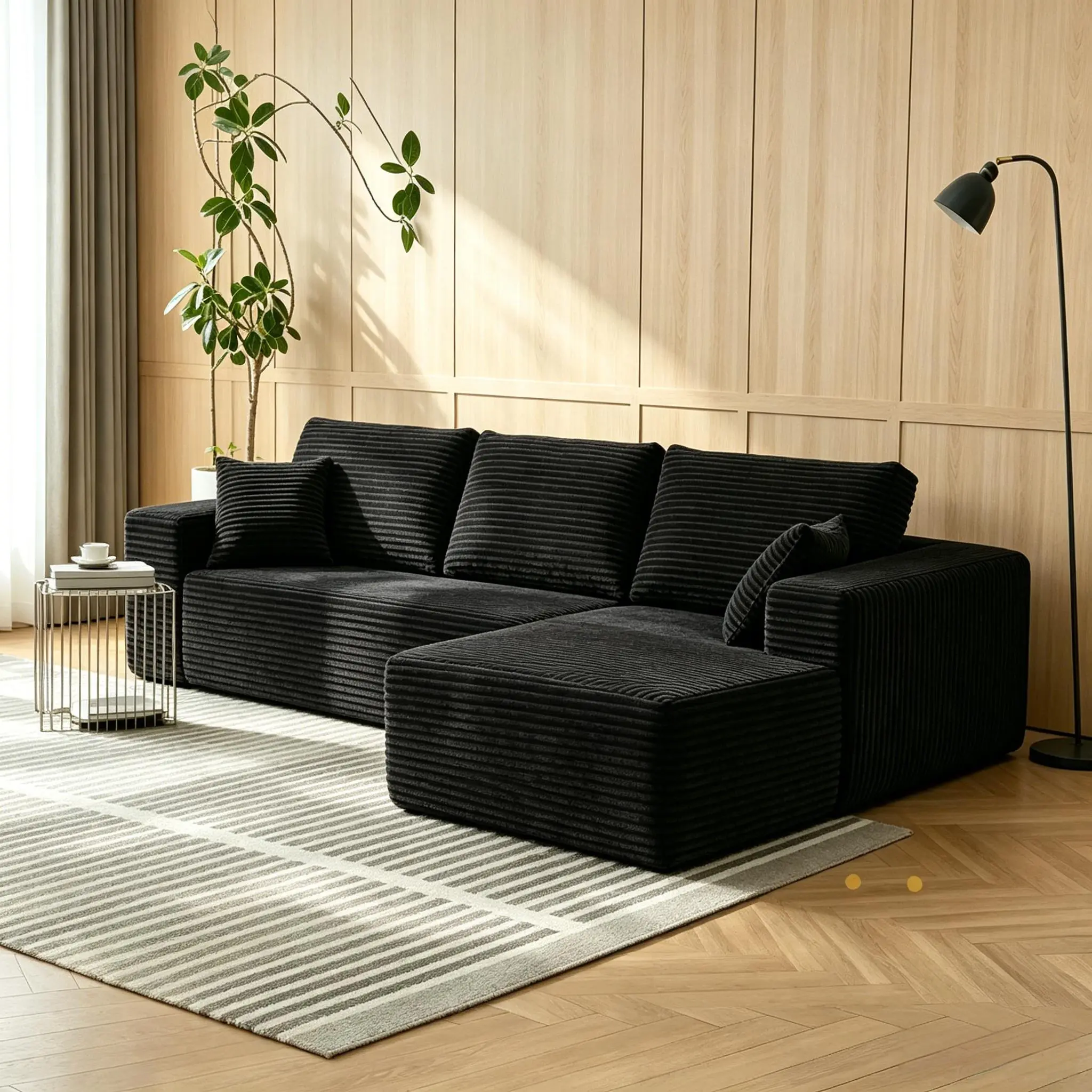 L-Shape Chaise Cloud Sectional Sofa Boneless Compression Sleeper Bed Modular Deep Seating Upholstered Furniture No-Assembly High-Density Foam Living Room Couch Plush Oversized Rivet Leather Storage Massage Gaming Recliner Cloud Couch Oslo Heating Sofa Bed