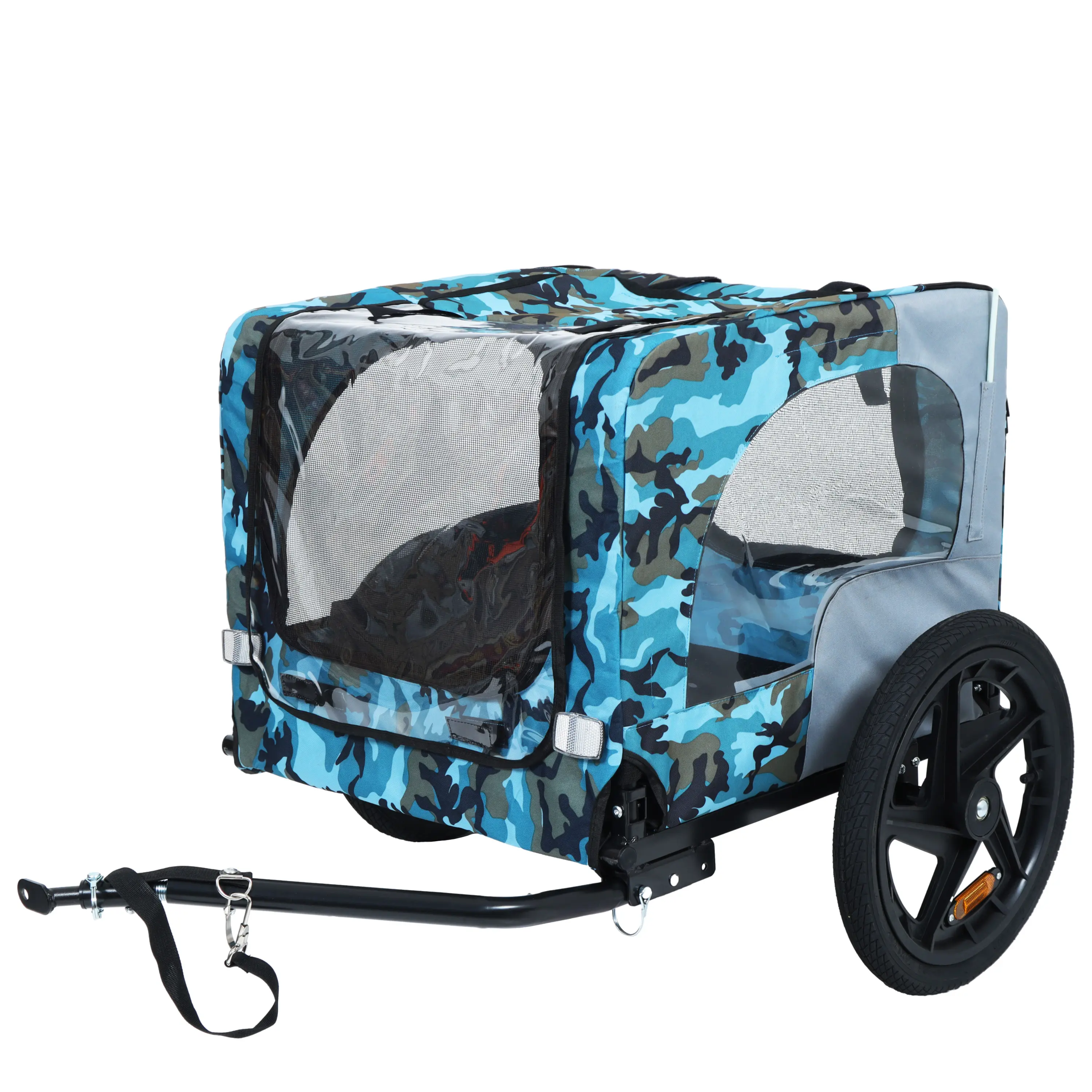 ARCH Heavy-Duty Portable Outdoor Pet Bike Trailer - 16-inch All-Terrain Wheels, Universal Hitch, Compact Storage, Foldable Durable Dog/Cargo Carrier, Blue/Grey Options, Sturdy Construction, Bike Accessories, Biking, Cargo Carry, Camping Use