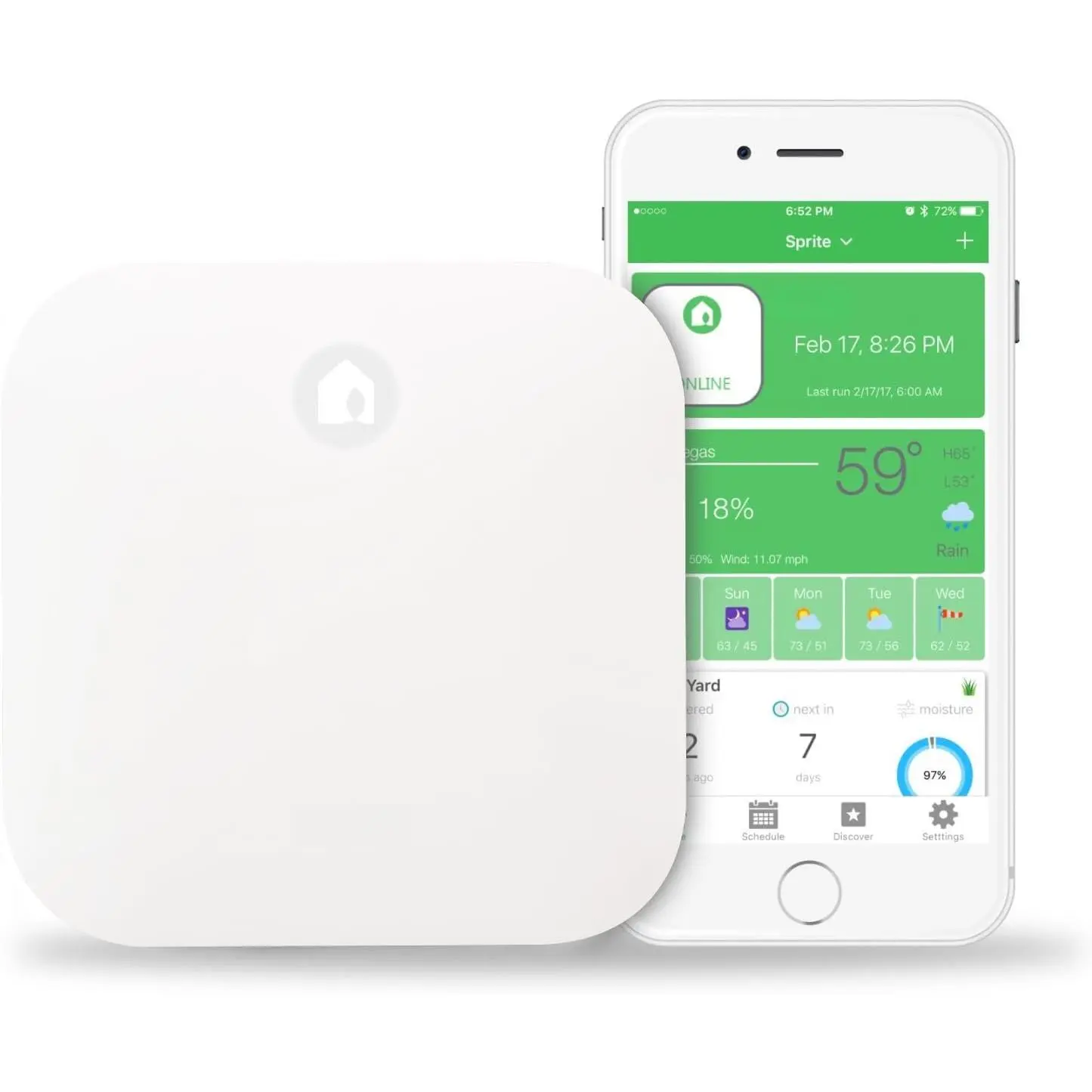 6 Zone  Sprinkler Controller for Garden Lawn 2.4G WiFi App-Based | Weather Service,  Database, Rain Skips, 24V AC, Log, Watering Schedule, Auto Watering With   Sensor,Indoor Use