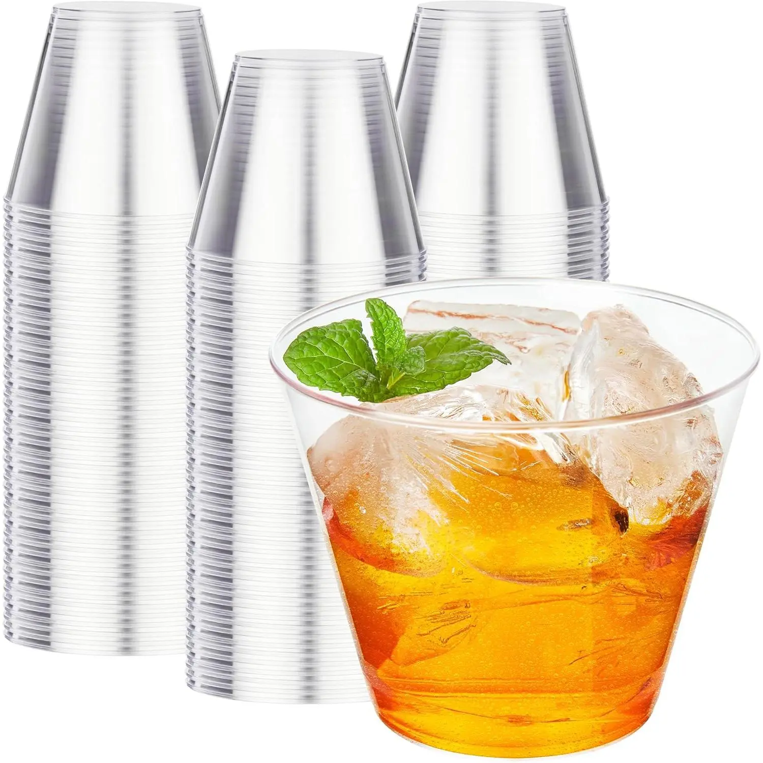 200 Pack 9 oz Clear Plastic Cups for Party, Disposable Clear Cup, Disposable Cups, Wine Glasses Cups, Plastic Cocktail Glasses