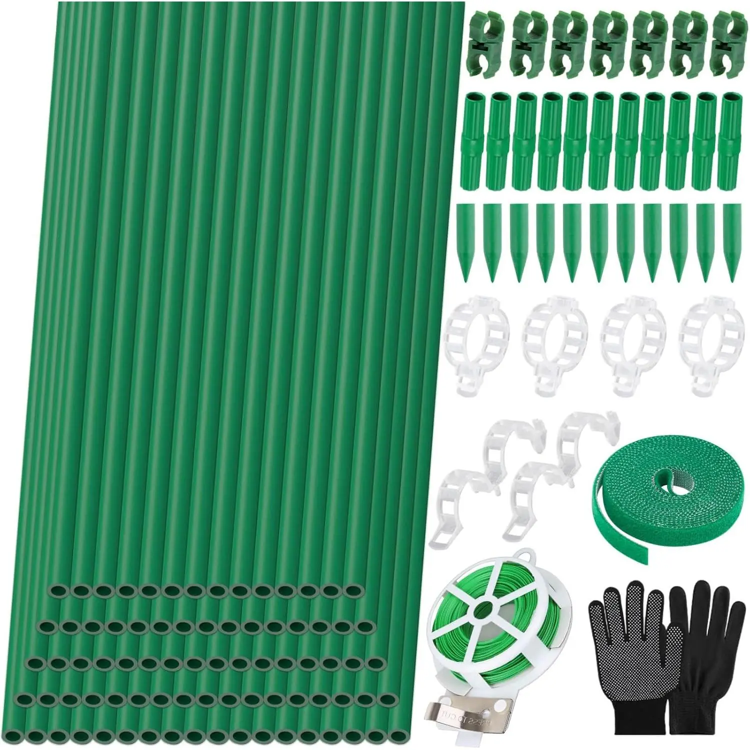 80 Pack Garden Stakes(16" Each), Plant Support Stakes, DIY 4ft 5ft 6ft 7ft Sturdy Fiberglass Plant Sticks Support Garden Trellis for Growing Climbing Tomato Vegetables Flowers