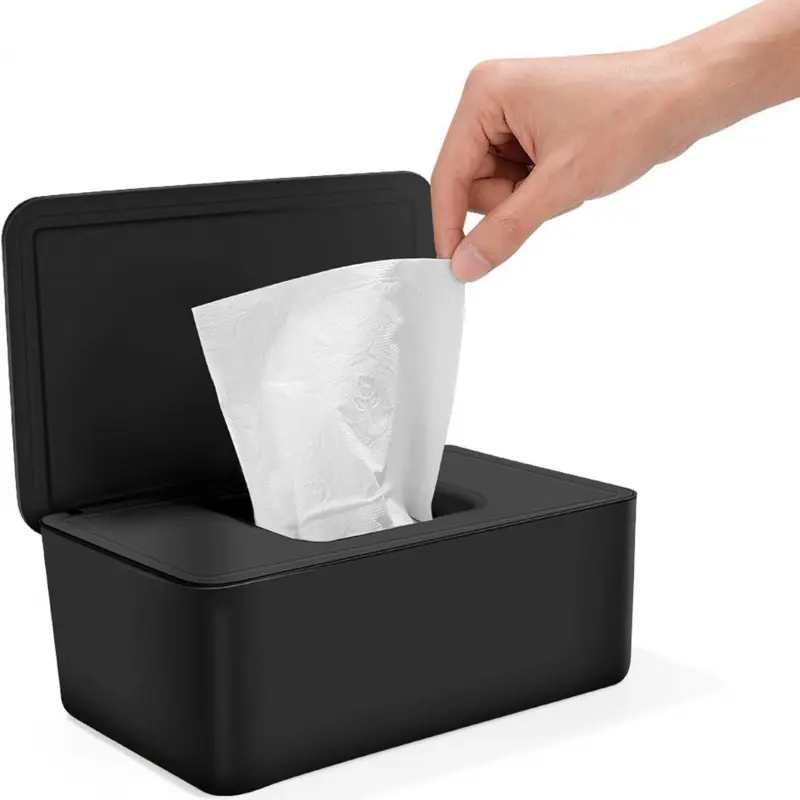 1 Wet Wipe Box, Large Capacity Design Can Hold 100-200 Standard Wet Wipes, Press Lid Prevents Air And Moisture Loss, Weighted Base For Stability, Dust-Proof Top Cover For Hygienic Dispensing, Suitable For Bathrooms And Kitchens