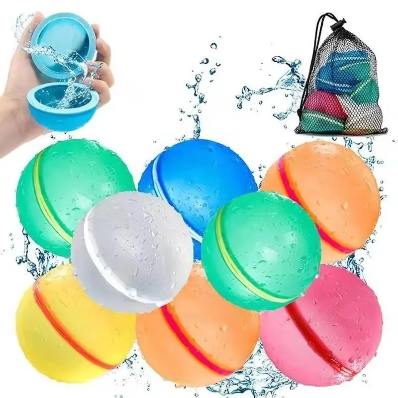 Reusable Magnetic Silicone Water Ball, Quick Fill Self-Sealing Water Fight Ball, Durable Magnetic Water Polo for Swimming Pool, Outdoor Summer Water Game Party Toys