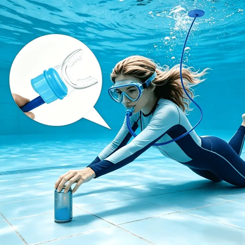 Diving Respiratory Tube, Diving Equipment, Anti-Choking Single/dual Head Breather, Silicone Underwater Oxygen Device, Submerged, Suitable for Beginners and Adults