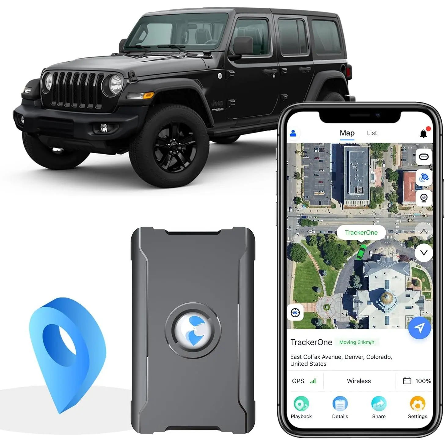 4G GPS Tracker for Vehicles, Car, Kids, Dogs, Motorcycle, 10S Instant Updates, Geo-Fence, Remote Anti Theft, Monthly Fee Required, 6000mAh Rechargeable Battery, Magnet Mount