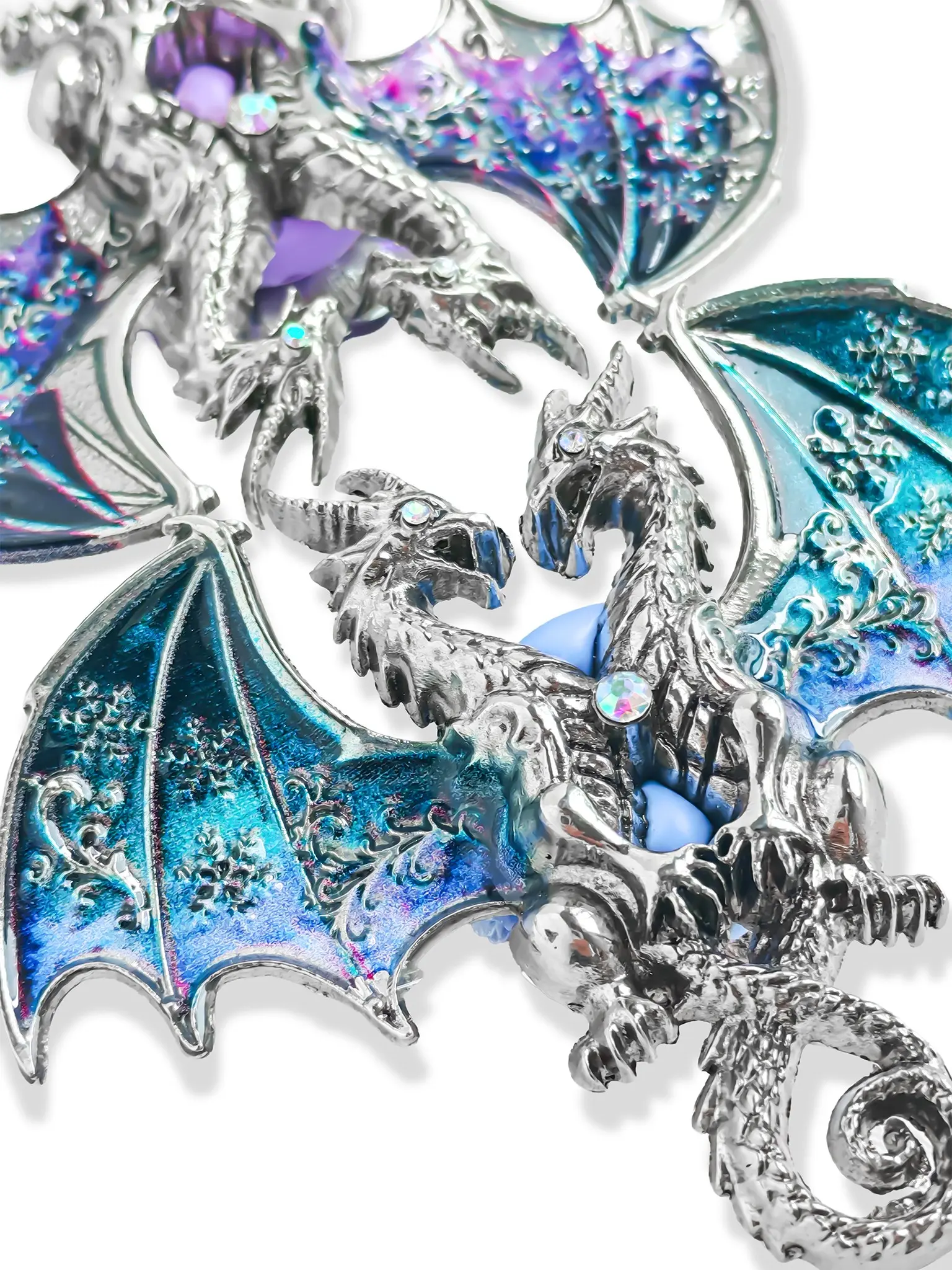1pcs Innovative Dual-Head Dragon Ornament, Creative DIY Gift, Suitable for Handmade Bead Pens, Phone Chains, Keychains, Aesthetic Keychain, Car Hangs, Indoor Decorations, Keychain Charms